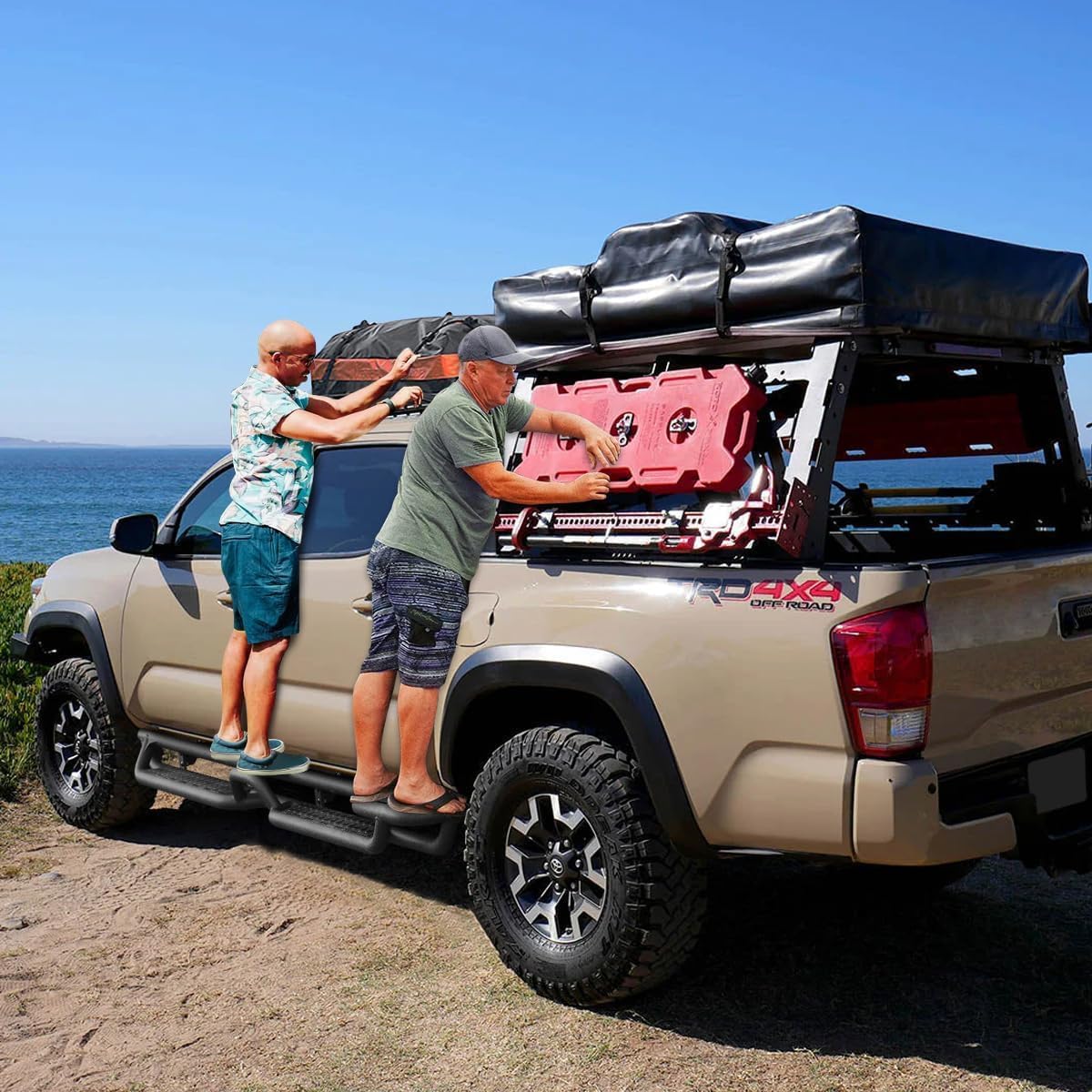 BINARY STAR 90 Inch Running Boards Compatible with Vehicle 2022-2025 Toyota Tundra CrewMax Cab, Wheel to Wheel Truck Side Steps. Tundra Side Steps Step Bars Made wirh Carbon Steel.