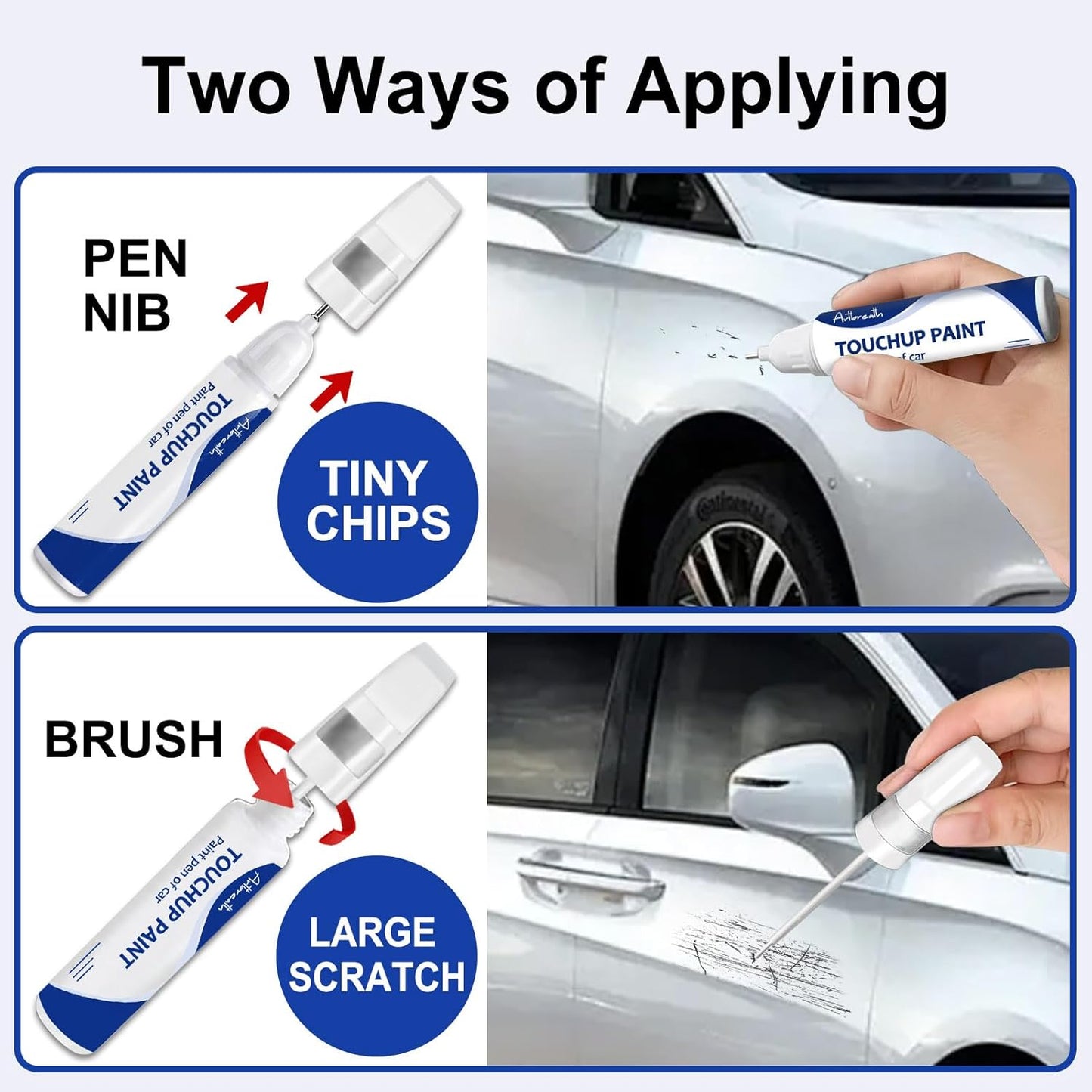 Star White Metallic Tricoat(AZ) Touch Up Paint for Ford -Exact Match–Chips and Nicks Car Paint Scratch Repair Kit Automotive Paint Pen for F-150/Mustang/Transit/Explorer/Ranger/Escape/Edge