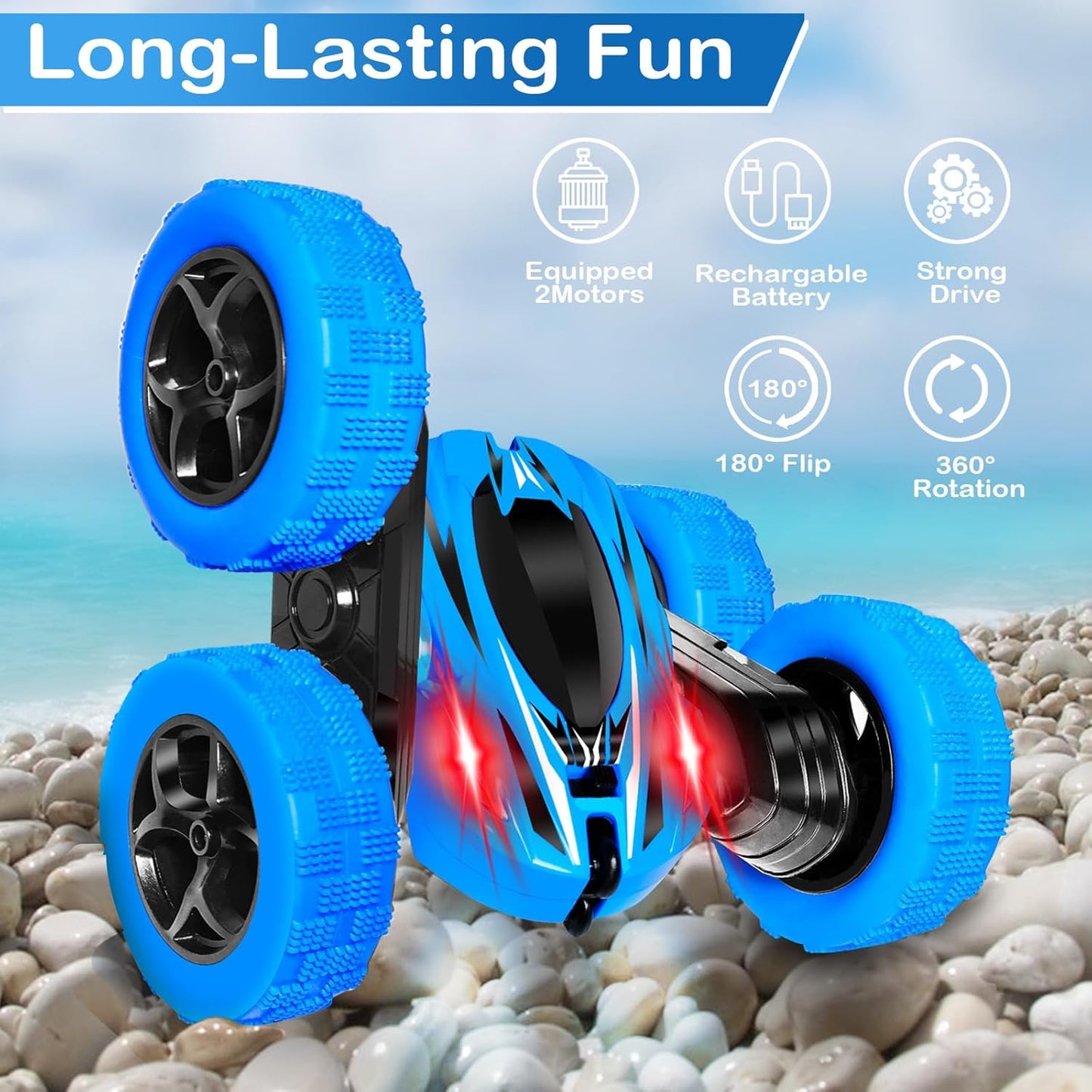FREE TO FLY Remote Control Car Boys Toys: 360 Flip Rc Cars 2.4Ghz Double-Sided Rotating Stunt Car 6 7 8 9 10 11 12 Year Old Kids Girls Outdoor Indoor