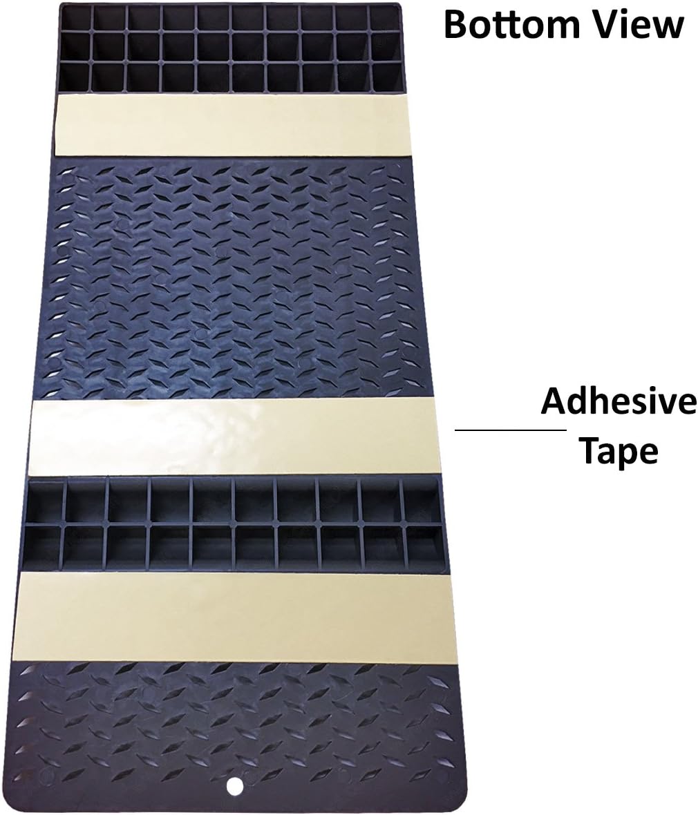 Electriduct Pack of 6 Plastic Parking Mat Guides for Garage Vehicles, Antiskid Car Safety Park Aid - Black