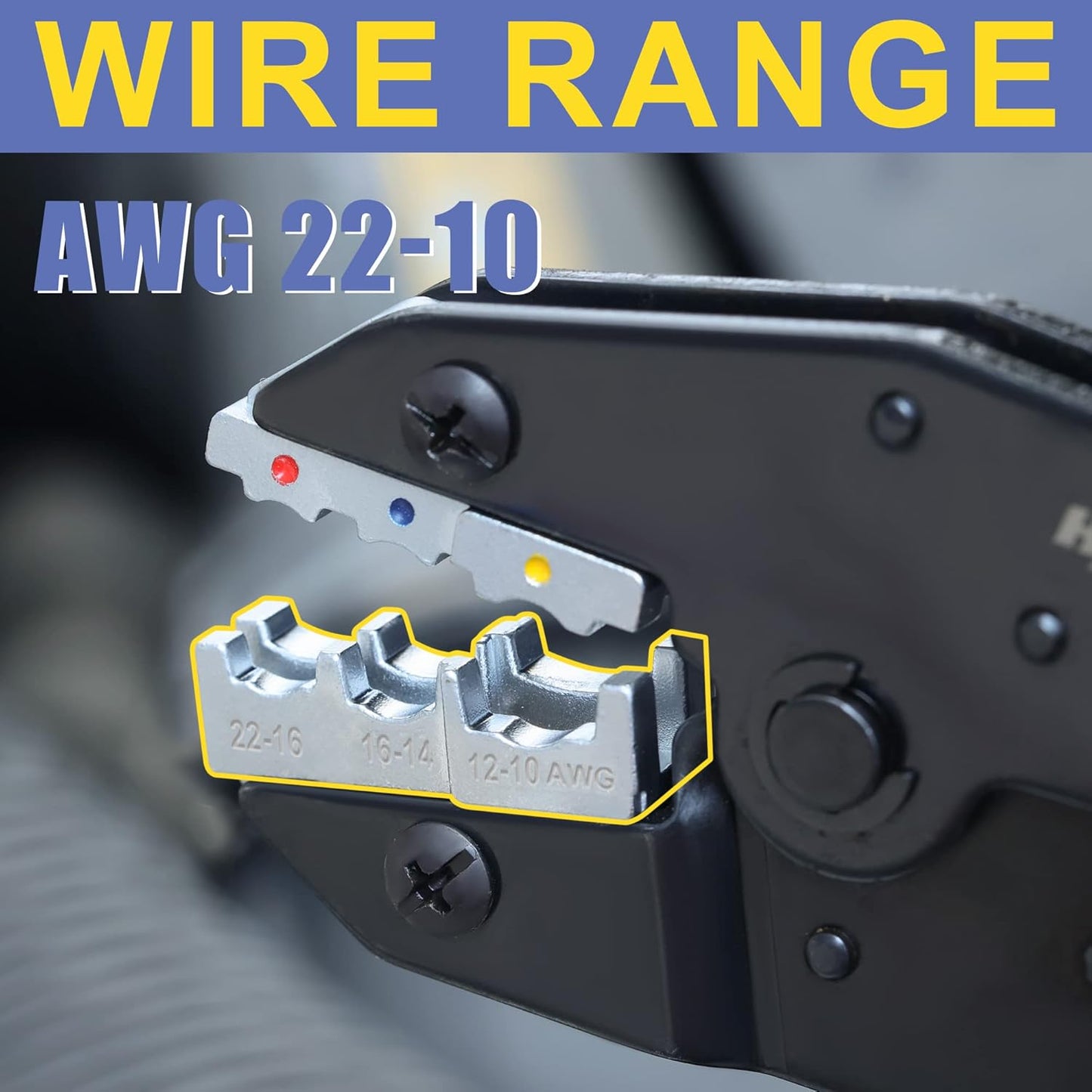 haisstronica Crimping Tool for Insulated Electrical Wire Connectors-AWG 22-10 Ratchet Crimper Tools-Racheting Wire Crimping Tools-Available for Insulated Connectors and Wire Terminal HS-9327