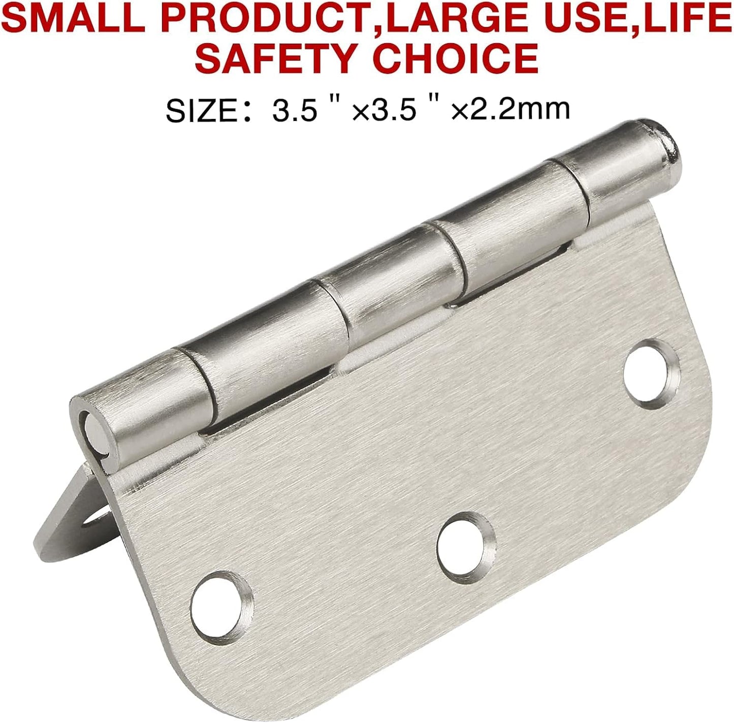 36 Pack Rounded Brushed Nickel Door Hinges 3.5 Inch x 3 ½" 5/8" Radius 3 1/2" Satin Hinge Flat Bifold Easy Install for Bed Room Pantry Clean Glass Glass French Interior Wood Doors,Table,Hardware