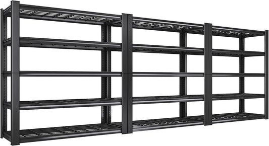 REIBII 3010LBS Storage Shelves 72" H Garage Shelving Heavy Duty Metal Shelving 5 Tier Adjustable Metal Shelves for Storage for Pantry Kitchen Basement 72" H x 35.5" W x 16" D, 3 Pack