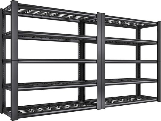 REIBII 3010LBS Storage Shelves 72" H Garage Shelving Heavy Duty Metal Shelving 5 Tier Adjustable Metal Shelves for Storage for Pantry Kitchen Basement 72" H x 35.5" W x 16" D, 2 Pack