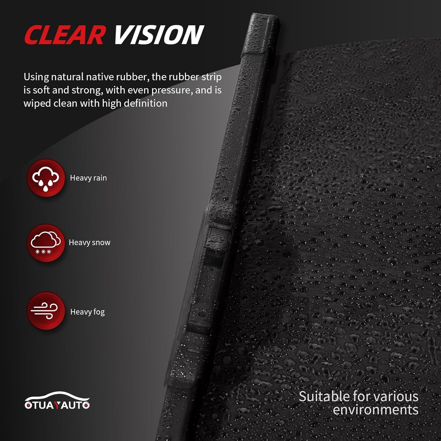 OTUAYAUTO Premium Windshield Wiper Blades - Replacement for Dodge Durango 11-23, Jeep Grand Cherokee 11-13, All-Weather Performance, Front and Rear Wiper Blades, J/U Hook - 22"+21"+12" (Pack of 3)