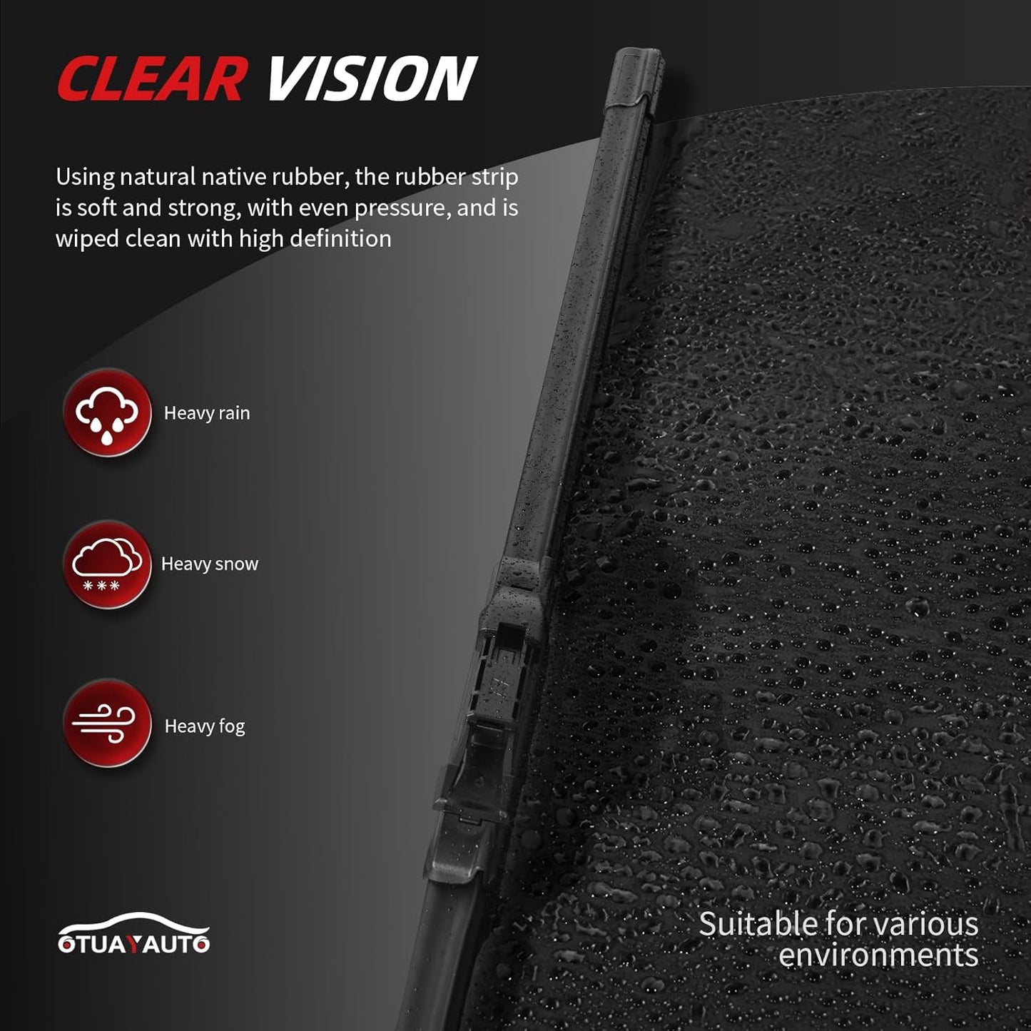 OTUAYAUTO Windshield Wiper Blades - Replacement for Ford Escape 2008-2012, Original Factory Quality Front and Rear Wiper Blade - Pinch Tab 20"+20"+12"(Pack of 3)