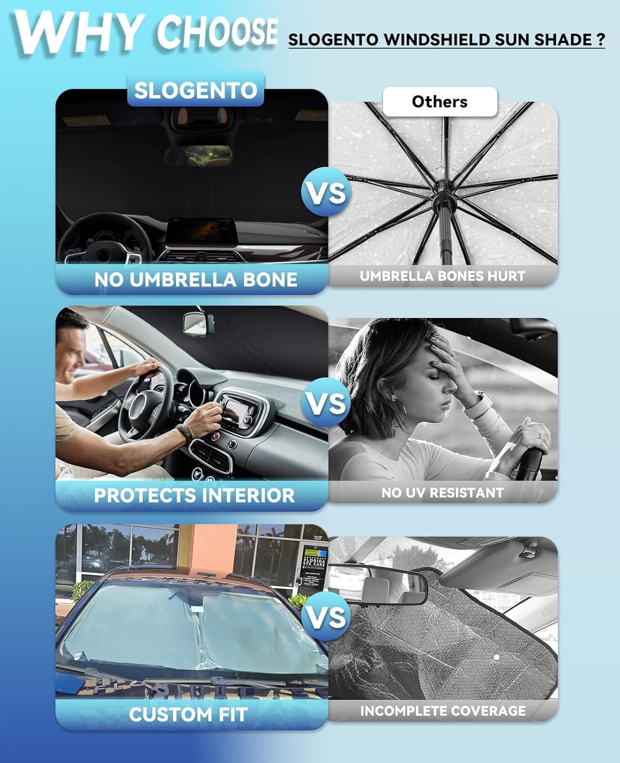 Windshield Sun Shade Car Sunshade for 2012-2022 VW Passat for Volkswagen Accessories Windshield Sun Visor Cover for VW Passat Foldable Front Window Shield Protect Car from Sun Rays