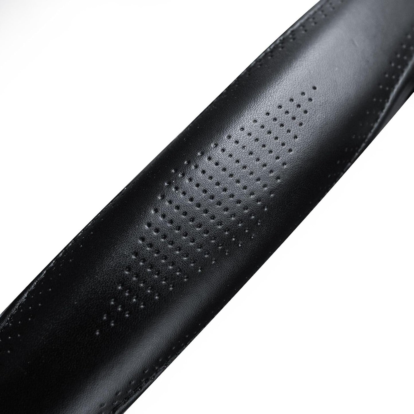 HAOKAY Top Grade Black Genuine Leather Steering Wheel Cover Men Women, Luxury Steering Wheel Cover for Cars, SUVS and Trucks，Universal 14.5-15 inch