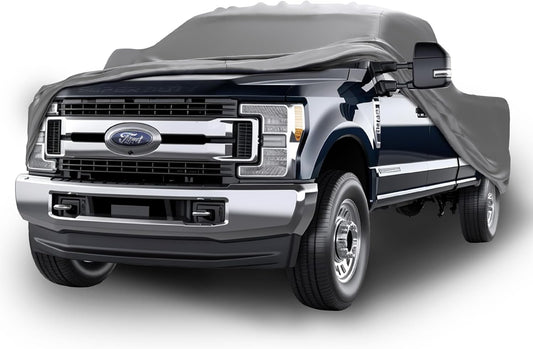 Car Covers Weatherproof Max Truck Cover & Warranty Compatible with Ford 1999-2022 F-350 Crew Cab ~6.5-6.75' & Shell– Outdoor Cover, Prevents Theft with Cable Lock