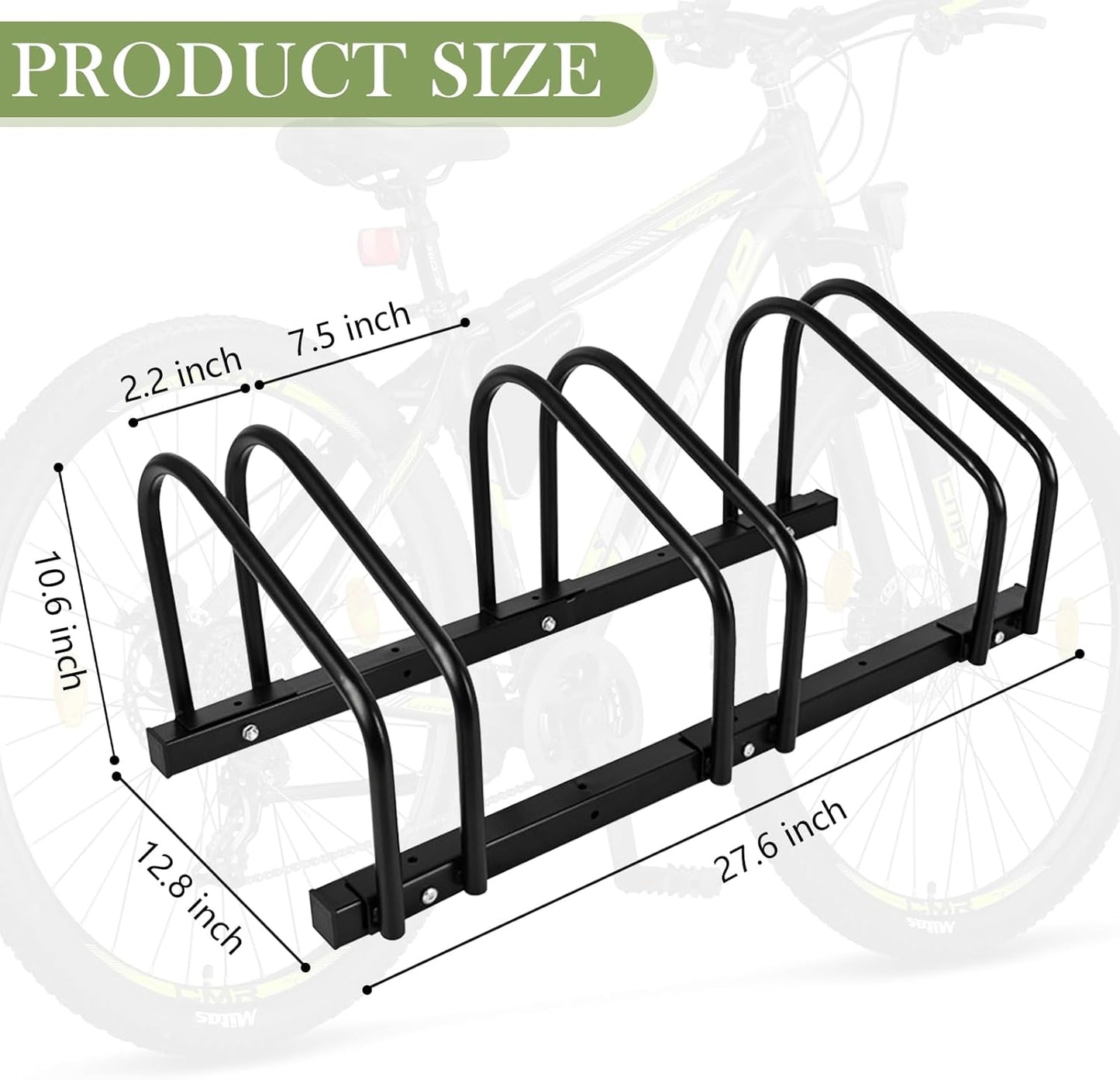 iCool Bike Stand for 3 Bikes, Parking Rack - Garage to Outdoor Use, Max. Tire Width 2.15"