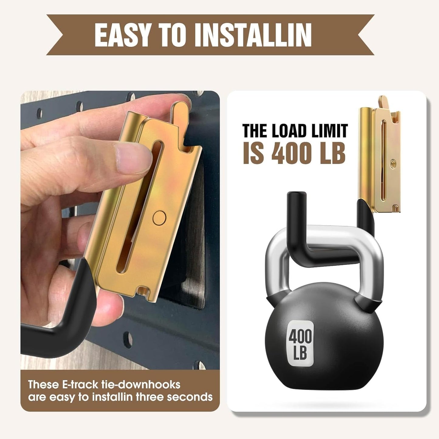 E Track Hook E Track Accessories ，E Track Accessories for Enclosed Trailer The dip molding Process is More Rust Resistant (6PCS E Track J Hooks+6PCS J Hooks Slot)