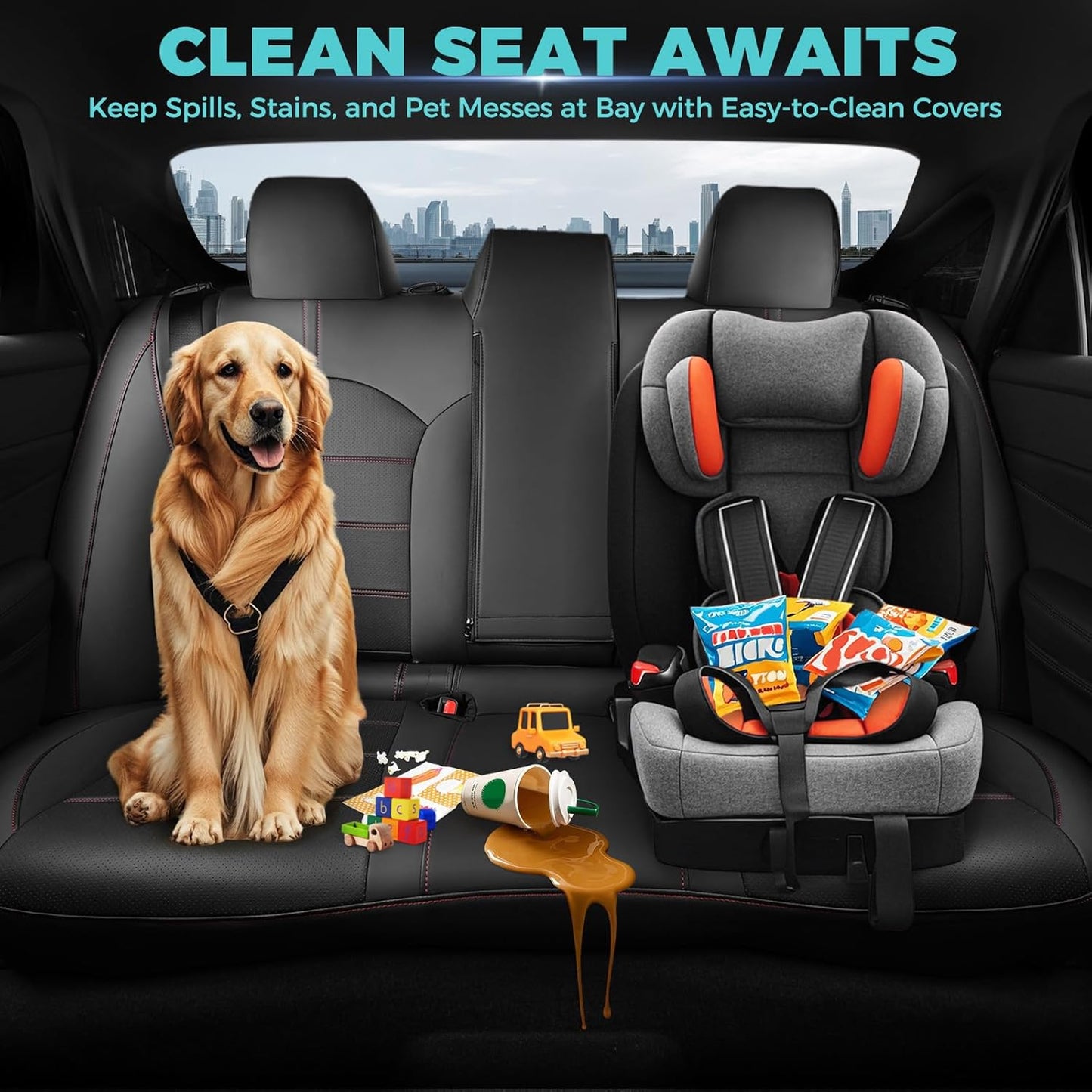 for Toyota Camry Seat Covers Hybrid XLE XSE 2018 2019 2020 2021 2022 2023 2024 - Custom Car Seat Cover Full Set, Leather Seat Cover for Cars, Waterproof Breathable Cushion Protector Black Red