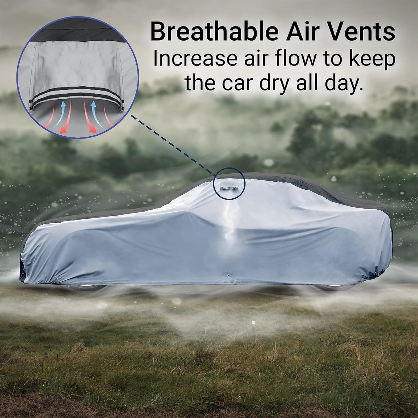 iCarCover Custom Car Cover Compatible with Mustang 1979-2004, Waterproof All Weather Rain Snow UV Sun Protector Full Exterior Indoor Outdoor Car Covers, Tribe (Gray/Black)