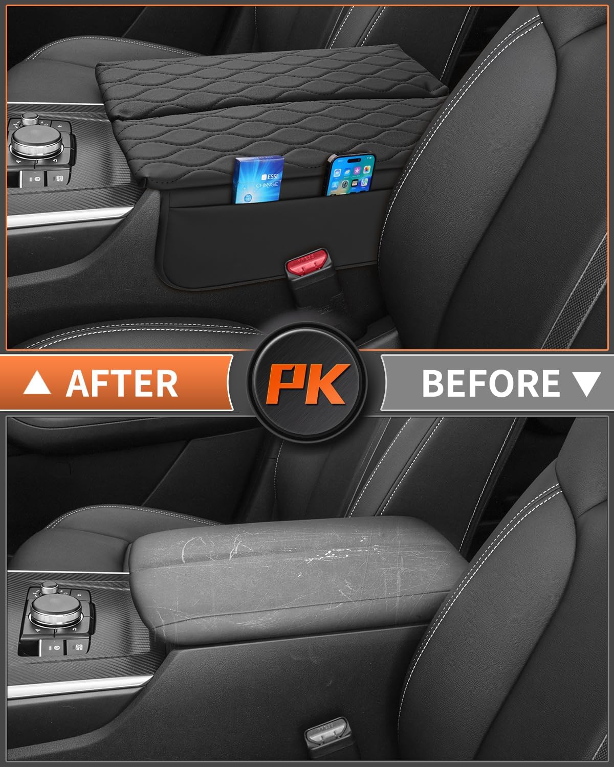 Shademax Custom for 2026 2025 2024 Mazda CX90 Center Console Cover Armrest Cover for Mazda CX-90 Accessories Arm Rest Cushion Pad Leather Middle Console Cover Armrest Seat Box Protector Anti-Scratch