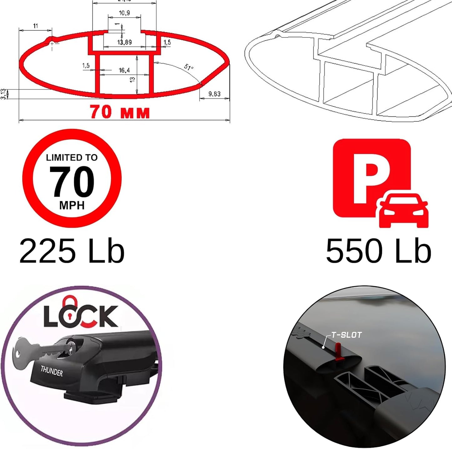for Subaru Ascent 2019 2026 Roof Rack Cross Bars | Lockable Aluminum Luggage Carrier | Anti-Theft Design with Key | Fits Wiht Raised Side Rails | Premium Edition Limited Touring (Black)