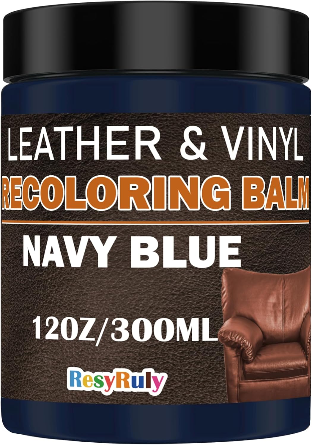 Navy Blue Recoloring Balm Restorer Refinish Liquid Fabric Dye Cream Leather Footwear Sneaker Shoes Boots Jacket Vinyl Paint Boat Car Seats Wood Furniture Couch Stain Remover Fade Scratches Repair