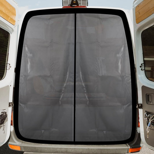 65''H x 65''W Van Bug Screen Universal Size Rear Door Window Covers with Magnetic Closure Car Window Screens for Camping Fits Standard Roof Mercedes Sprinter Ford Transit and RAM Promaster