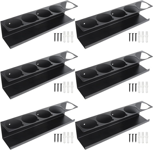 RealPlus Aerosol Spray Can Holder Rack Organizer 5 Cans Spray Bottle Holder Heavy-Duty Steel Wall Mounted for Garage and Workspace, Pack of 6