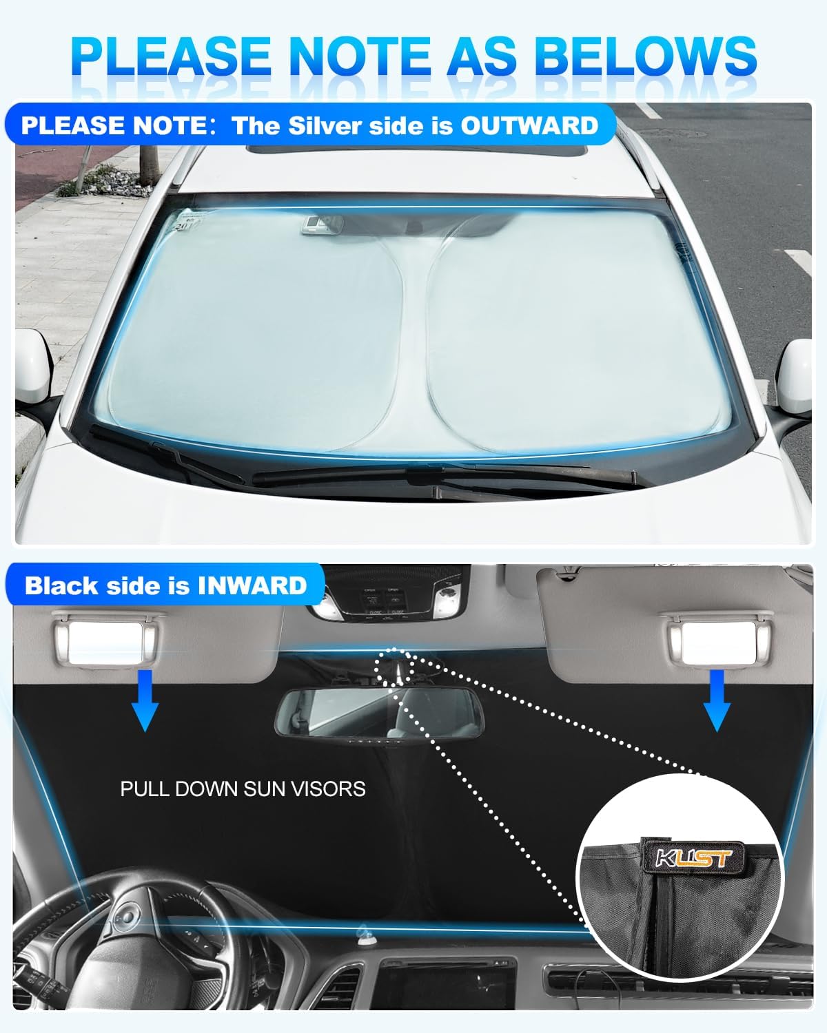 KUST Windshield Sun Shade for BMW 3 Series Accessories 2019-2025 2026 Window Shade Sun Visor Cover Foldable Blocks UV Rays Keep Your Car Cooler