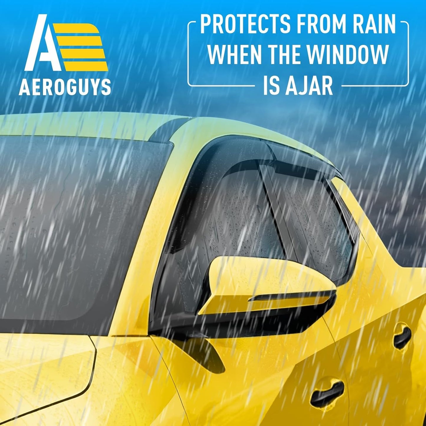 Extra Durable Window Deflectors Tape-On Window Visors Rain Guards Fit for Hyundai Santa Cruz 2022-2025, Sun Visors, Wind Vent for Shades, Exterior Car Accessories - 4pcs. AG0727