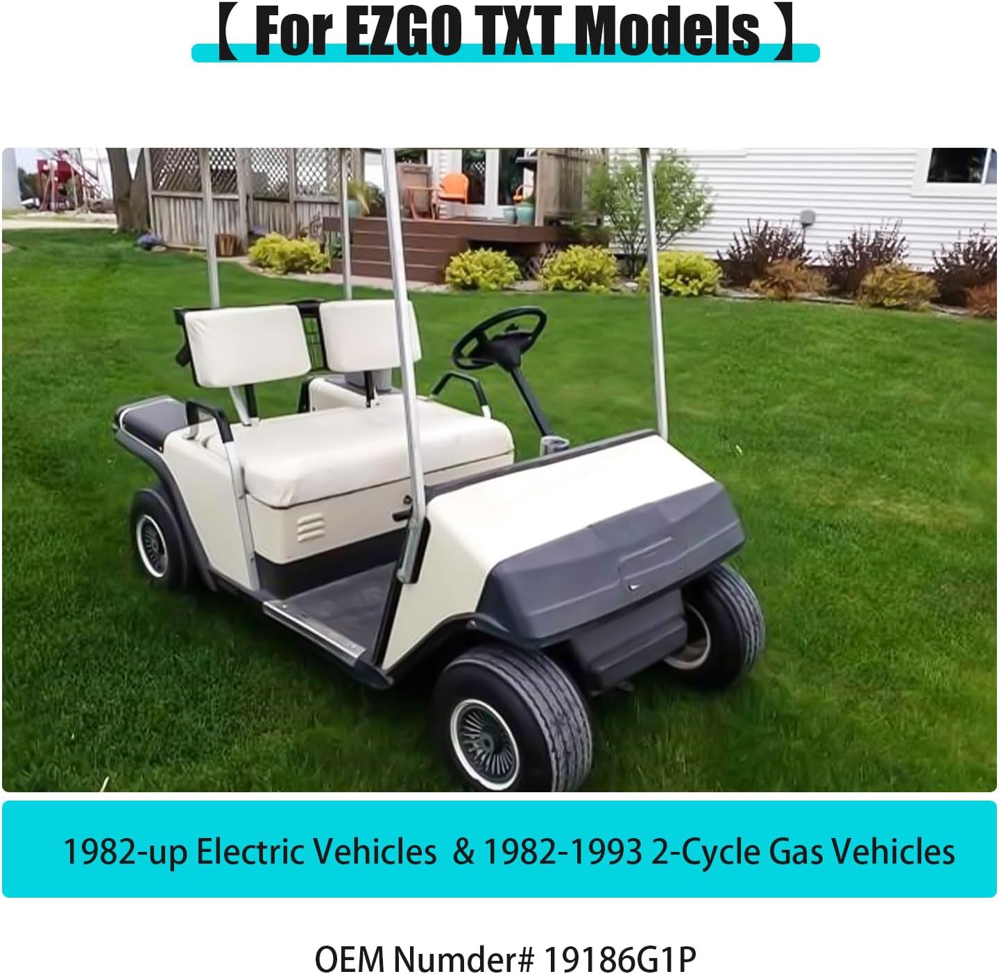 Golf Cart Brake Drum Assembly Kit for EZGO TXT, Rear Brake Drum Hub with 24 Splines Compatible with 1982-up Electric and 1982-1993 2-Cycle Gas Vehicles Replaces 19186G1P - 1 Pack