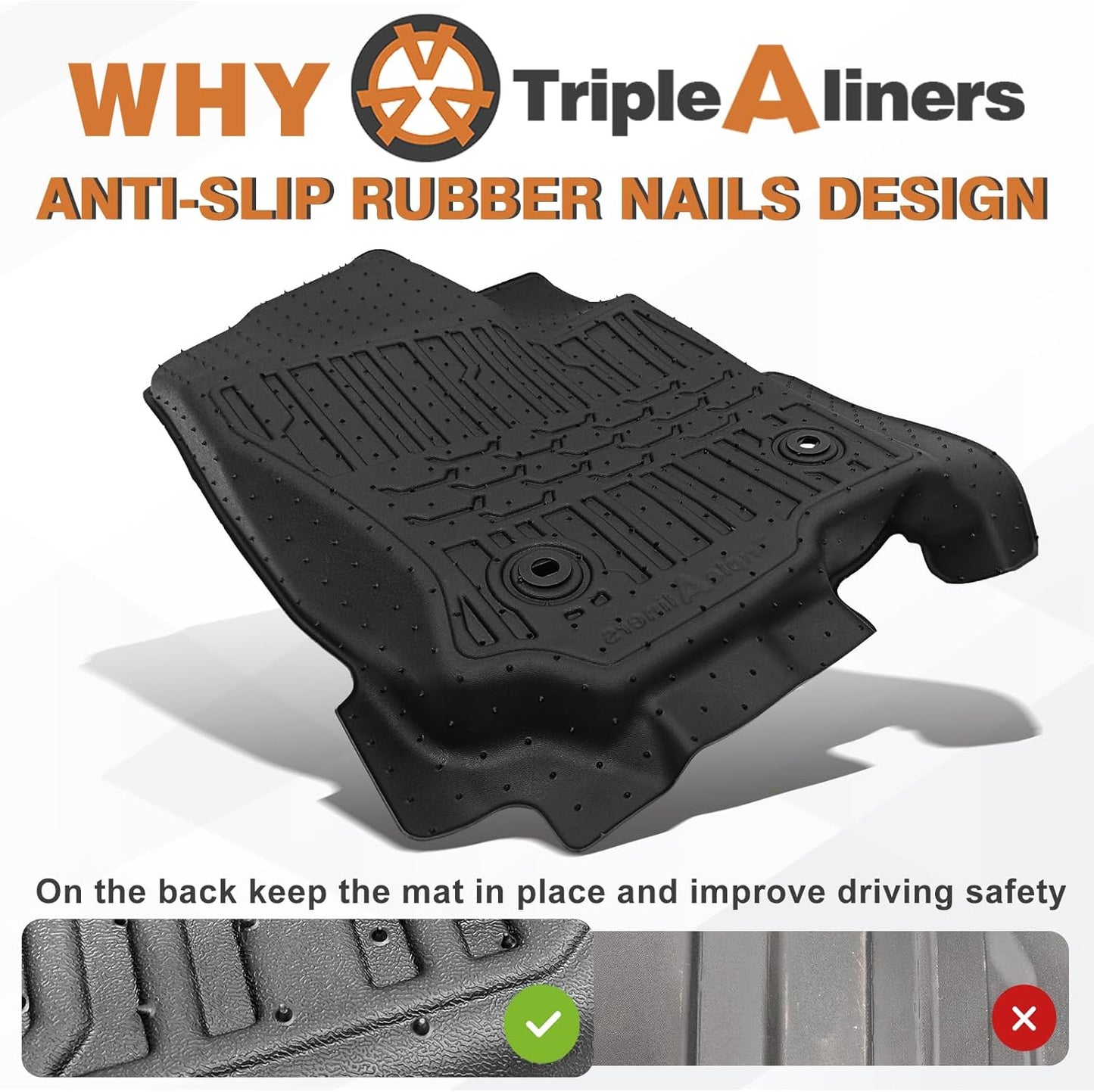 TripleAliners Floor Mats All Weather Liners Fit for Toyota 2025 4Runner Accessories Custom Fit TPE Heavy-Duty 1st & 2nd Row Waterproof Anti-Slip Floor Liners (Only for 5 Seats) Not for Hybrid Model