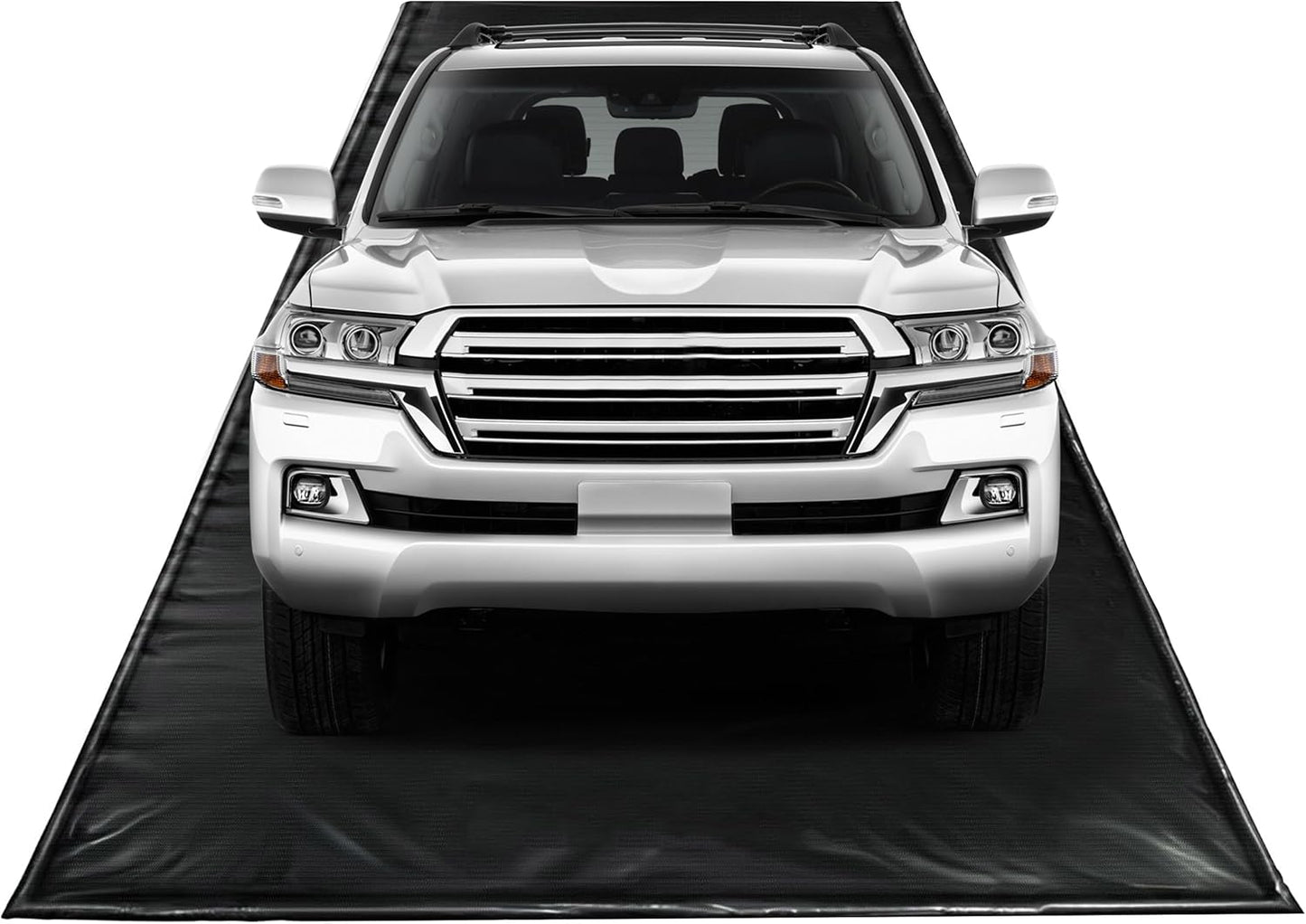 Rain Mat for Car, Black Garage Rubber Car Mat for Snow, Mud, Rain(7ft 9in x 16ft)