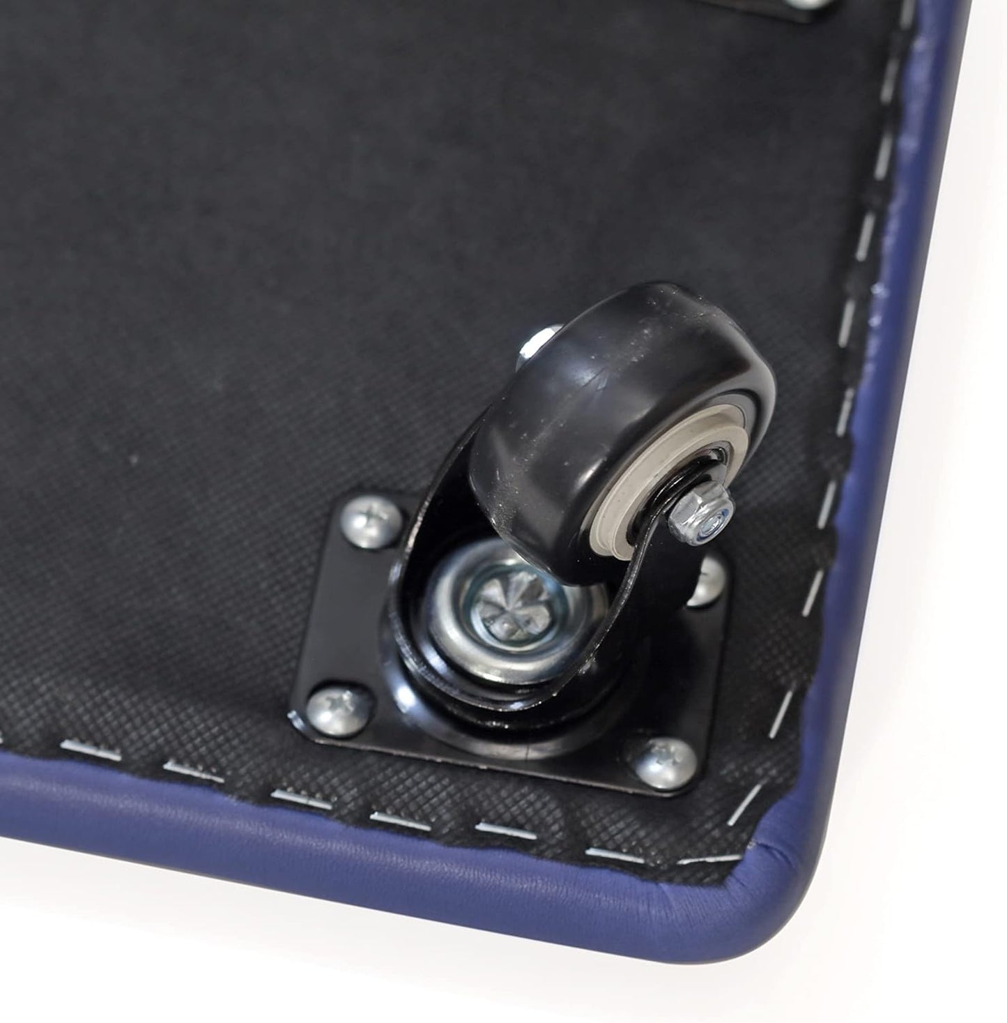 Roller Seat 360 Degree Rotating Low Stool with Wheel Chair PU Leather Universal Swivel Wheels Stool for Home Office Fitness and Garage (Rectangle Blue)