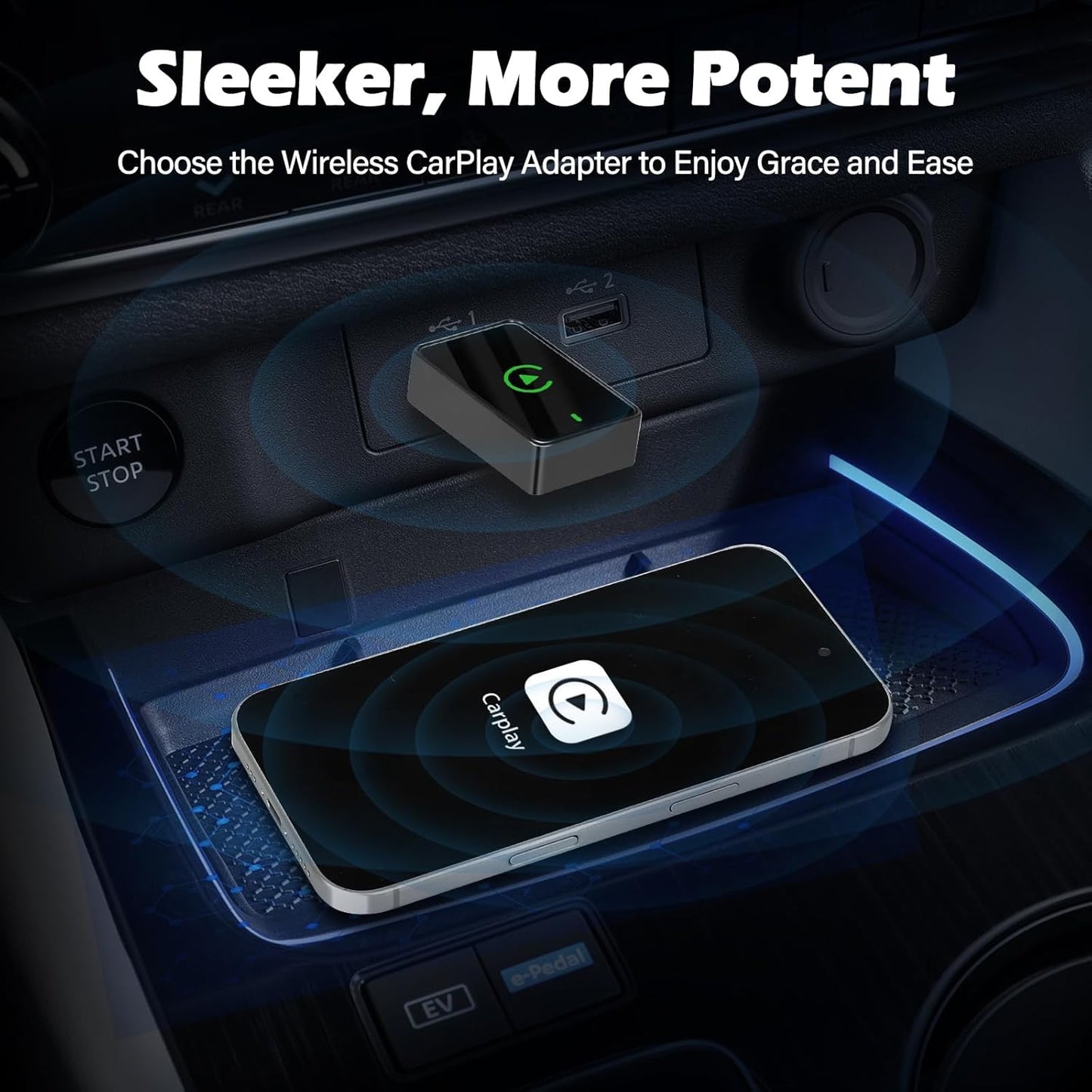 Wireless CarPlay Adapter for iPhone – Upgraded Version, Converts Wired CarPlay to Wireless, USB-C Port, Works with iOS 10+