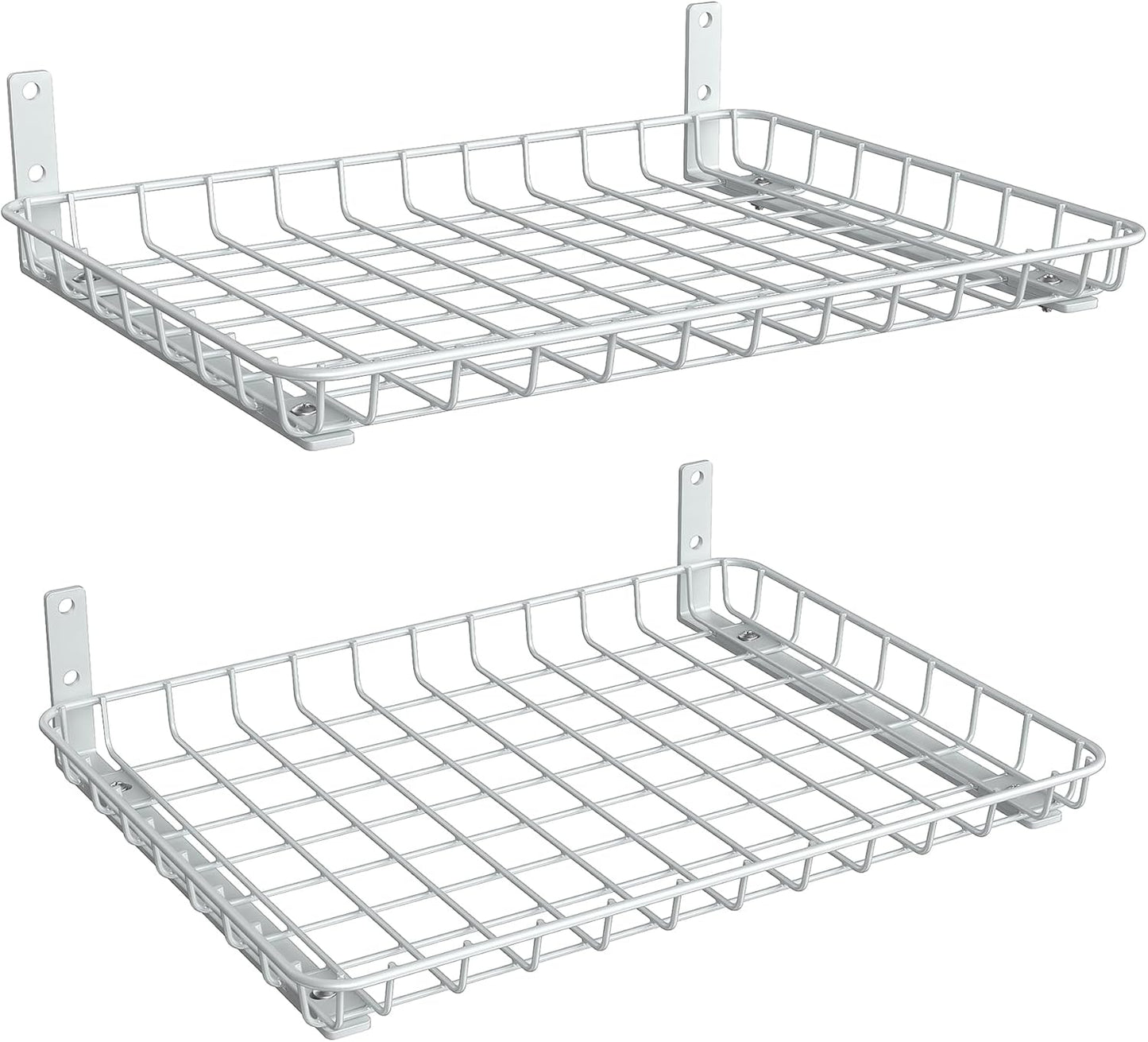 TORACK 2-Pack 12x18 Inch Wall-Mounted Shelves, Garage Wall Shelf for Closet & Laundry Room, Heavy-Duty Floating Shelves Hold Up to 60 lbs(White)