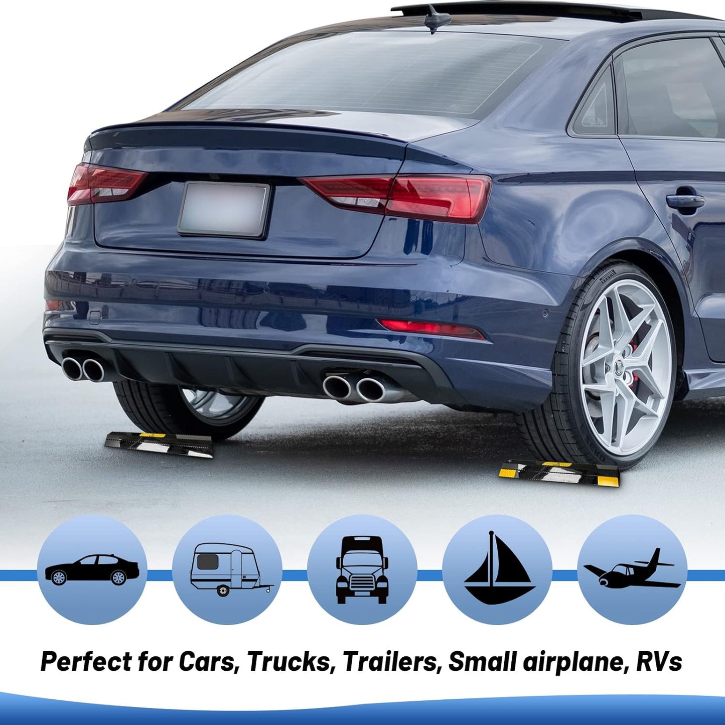 ROBLOCK New Updated 18" 2 PCS Heavy Duty Car Stopper for Garage, 1.8" Higher Parking Aid Gadgets Protects Car, Parking Stopper Easy to Install 18" L x 3.7" W x 1.8" H, 2 Packs