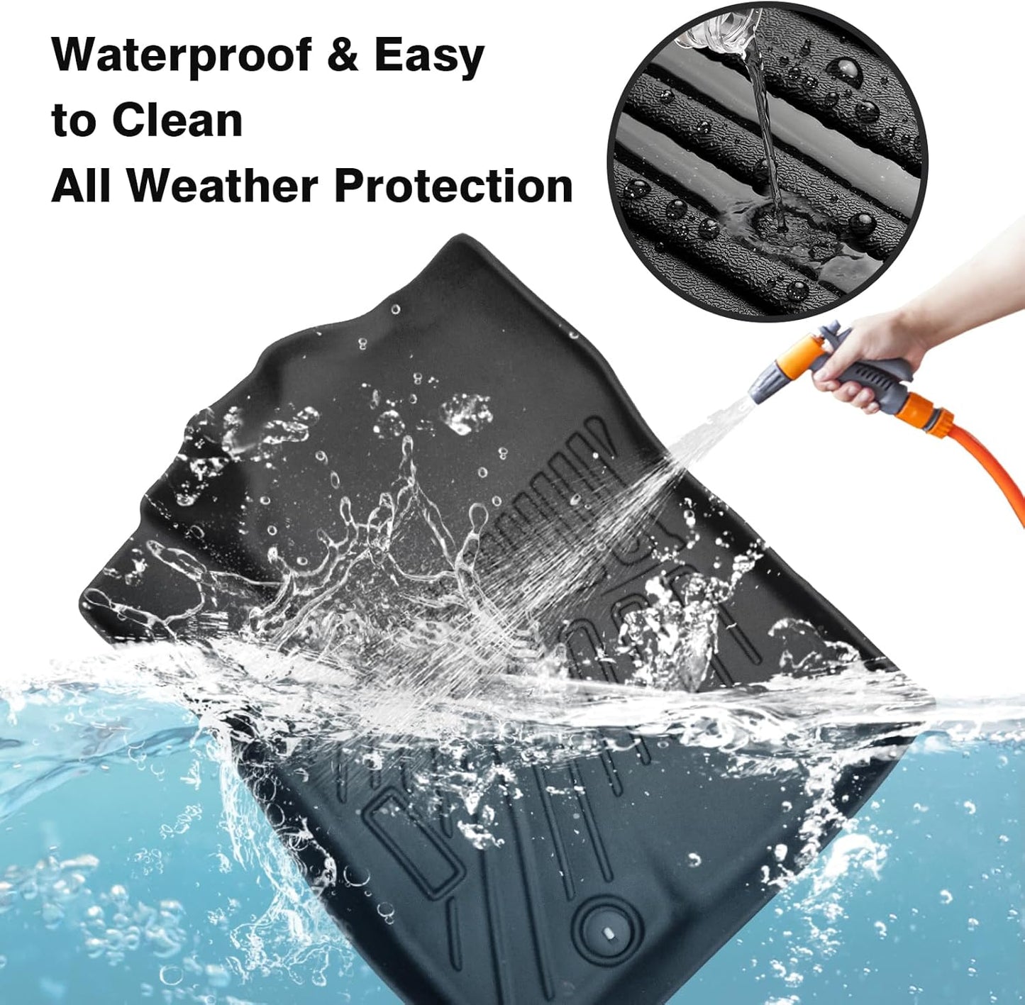 Powerty Floor Mats for 2023-2025 Kia NIRO & Hybrid & HEV - All Weather Floor Liners, 3D TPE, Heavy-Duty (1st & 2nd Row, NOT for EV & PHEV)