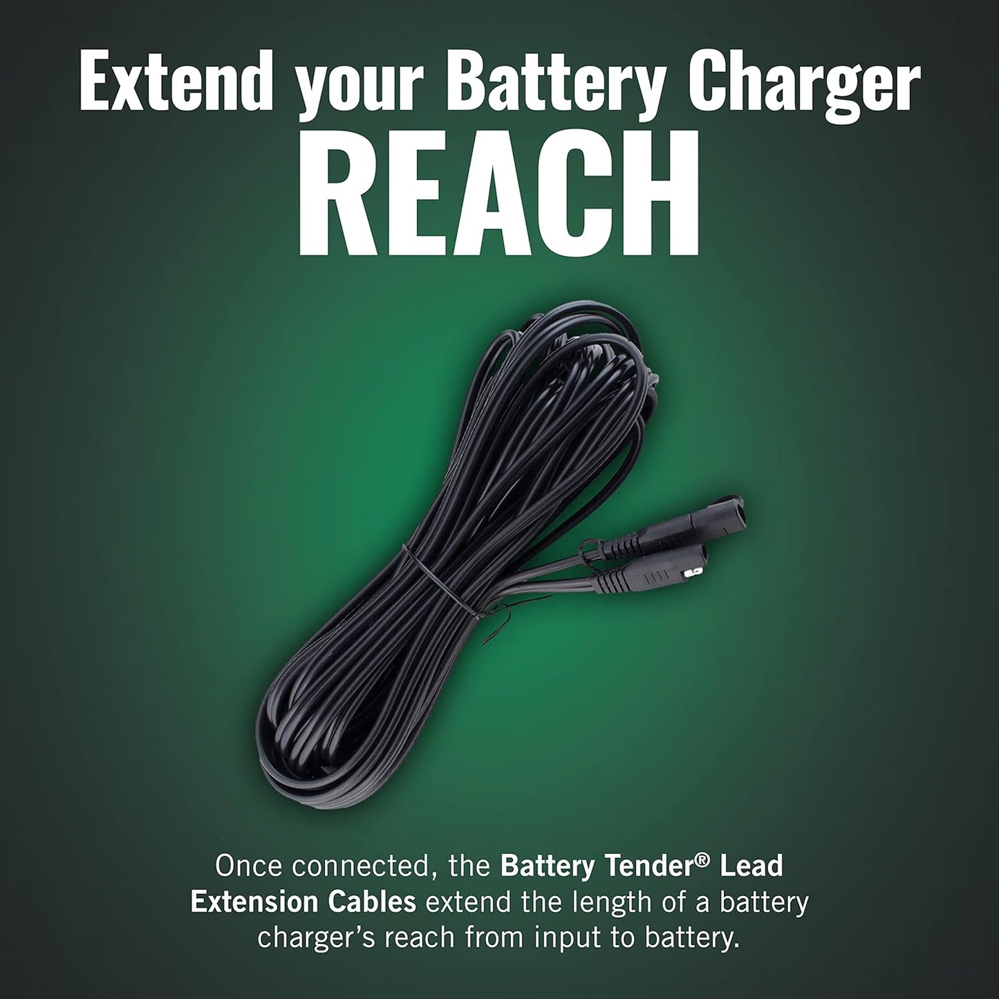 Battery Tender 12 Foot Extension SAE Cable - Designed for Use with Battery Tender Chargers - Quick Connect Plugs for Easy Connection to Motorcycle, Cars, ATVs and More - 081-0148-12