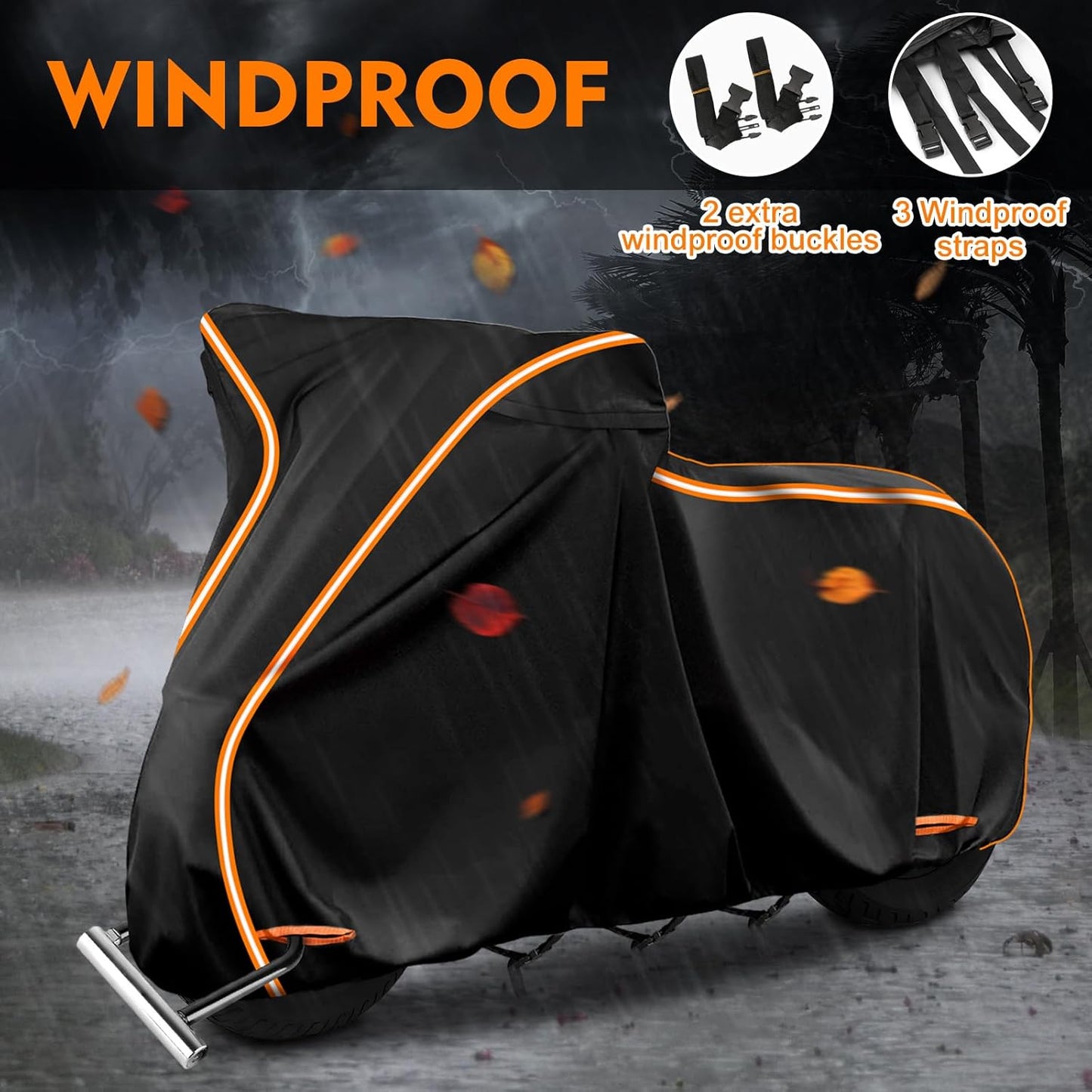 420D Motorcycle Cover for Honda Rebel 250 300 500 1100 Shadow 600 750 1100 / Vtx 1300 1800 / Fury / VT750,Outdoor Bike Cover Windproof Heavy Duty Waterproof Protection