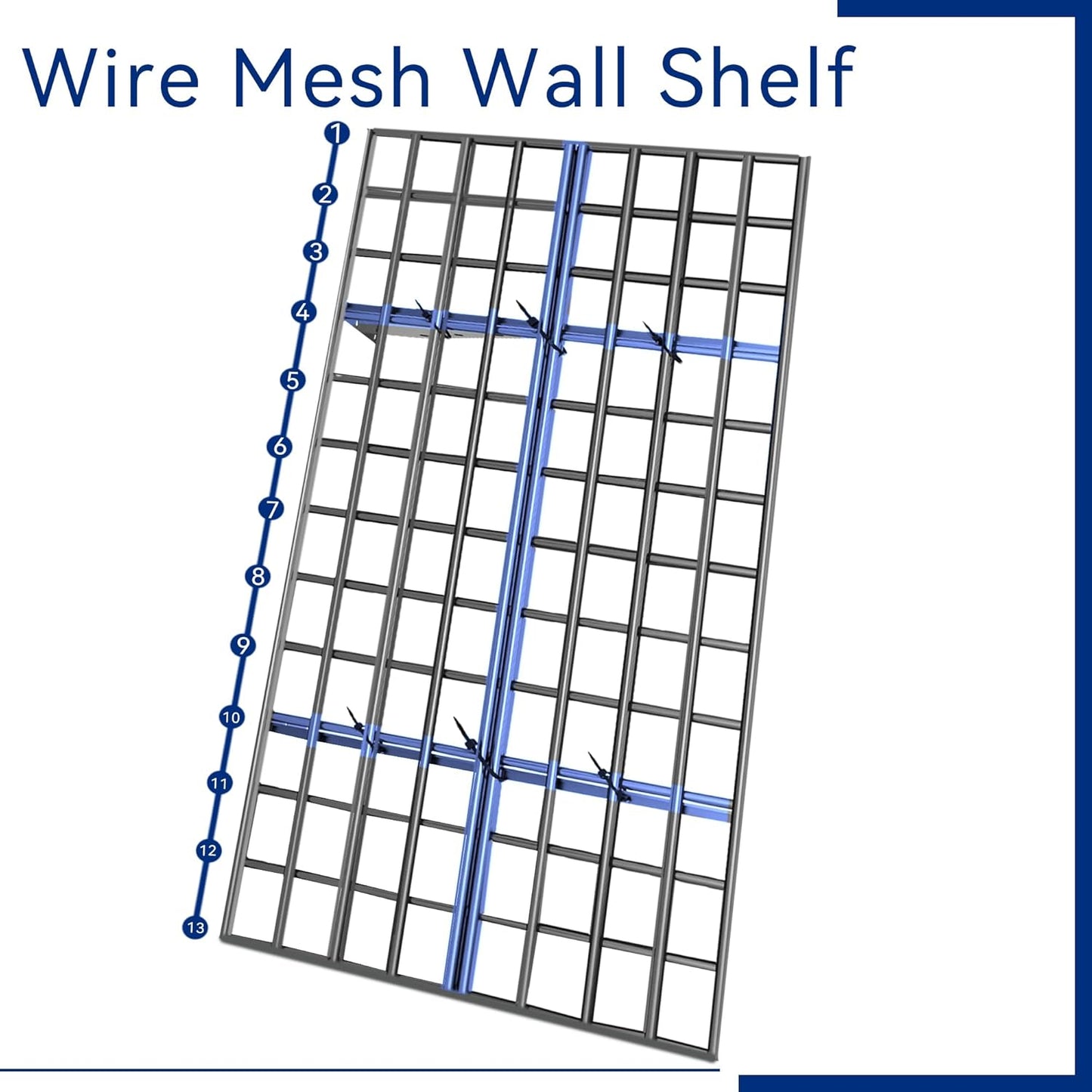 4-Pack Garage Wall Shelving, 2x4ft Walls Shelf Storage Rack, Sturdy Walls Shelves for 1200LBS, Black, Heavy Duty Shelving Wall Mounted for Garage, Kitchens, Storeroom, Basement, 47.2" x 23.6"