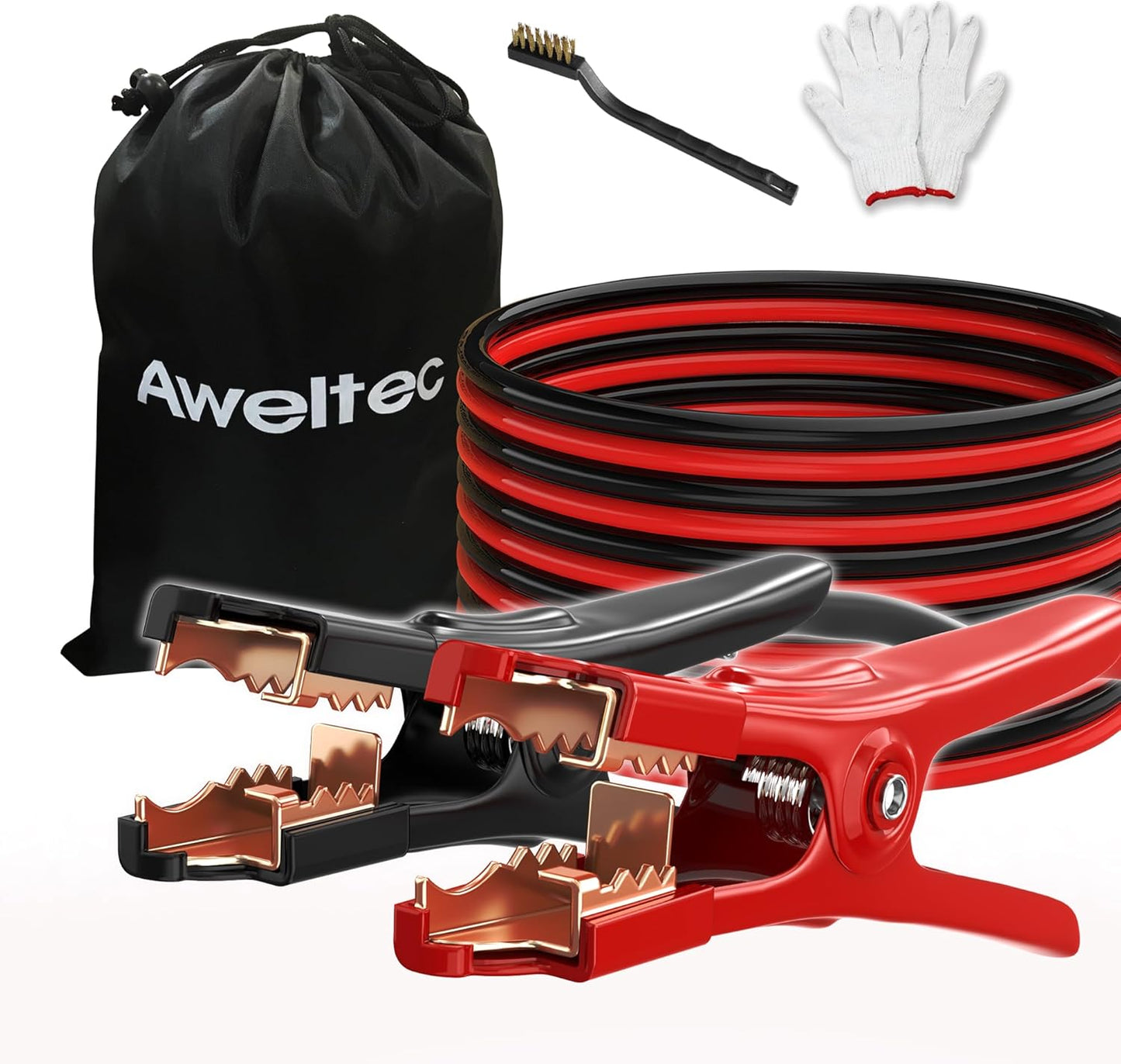 UL-Listed Jumper Cables - 6 Gauge 16 Feet Battery Cables for car, Heavy Duty Booster Cables (6AWG x 16Ft) with Carry Bag