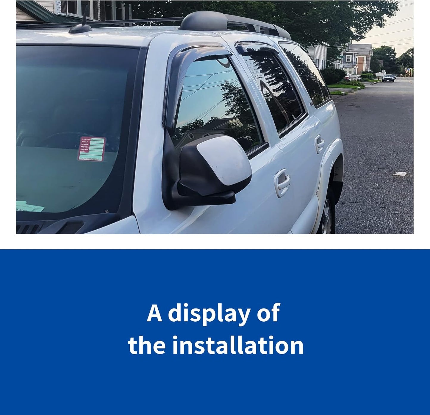 4pc Sun Rain Guards Window Visor Wind Deflector Compatible with Ford Excursion 2003-2005 Smoke 94438