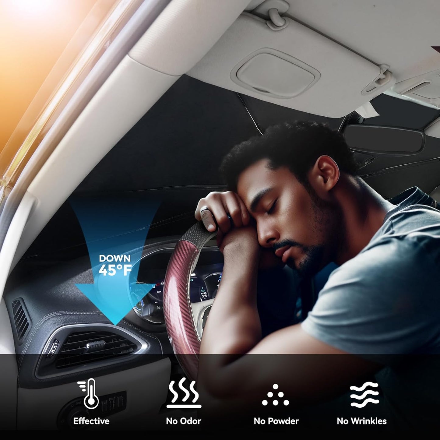 2017-2025 Upgraded for Chrysler Pacifica Sunshade, Portable Foldable Sunshade Accessories, [Nano Ice Crystals Coating] UV Protection, Keeps Interior Cool (for Chrysler Pacifica 2017-2025)