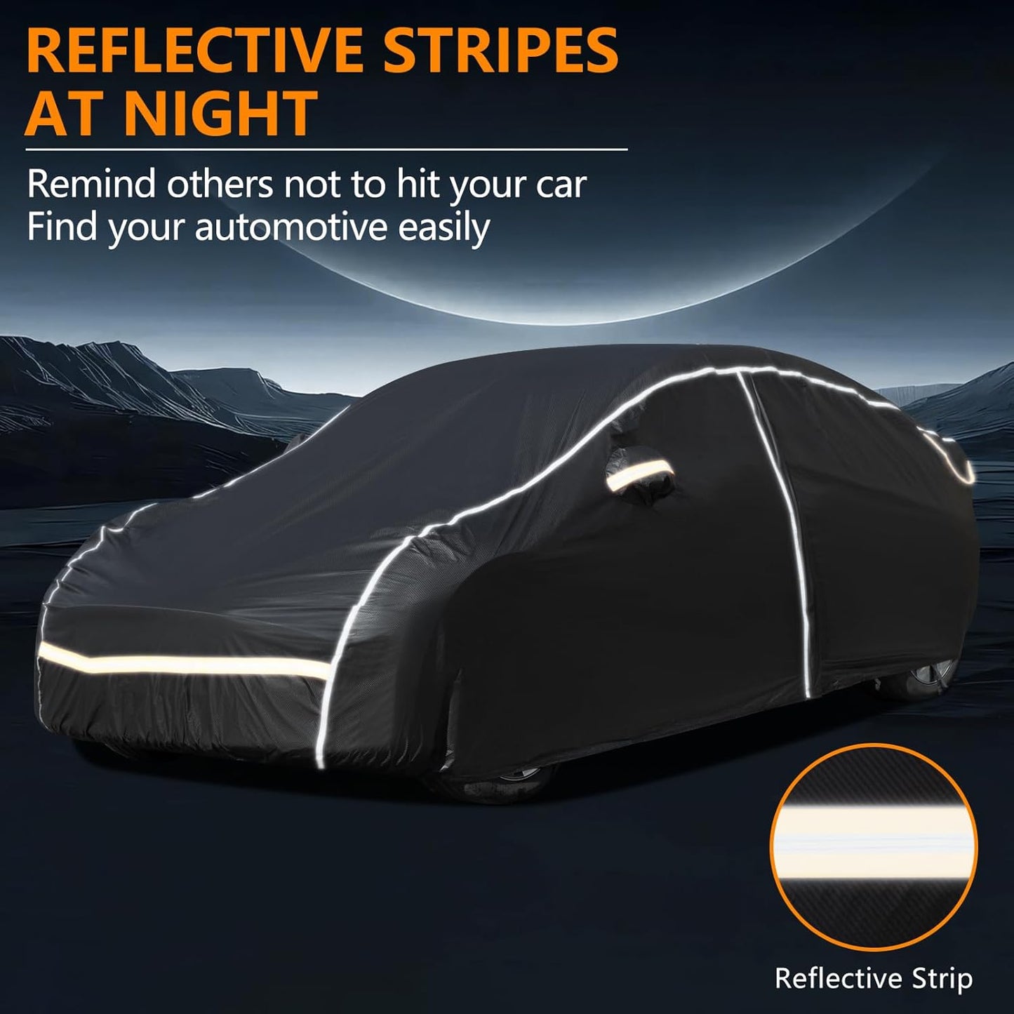 Car Covers for Automobiles,6 Layers Car Cover Waterproof All Weather, Full Exterior Cover with Zipper, Outdoor Car Cover Sun UV Rain Snow Wind Protection, Fit for Tesla Model Y