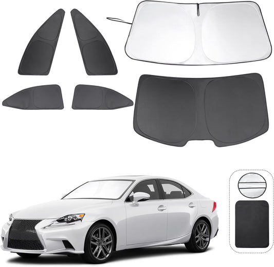TINGLU Window Shades for Lexus is Sedan (NOT for Lexus RX, ES) 2014-2020 Accessories Car Side Full Windows Windshield Sun Shade Sun UV Rays & Privacy Protection for Camping 6PCS