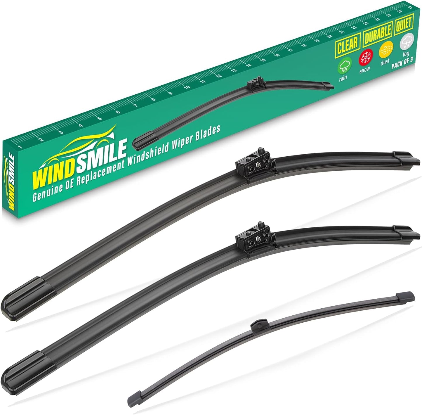26" 19" 11" Windshield Wiper Blades Replacement for Mercedes-Benz GLA250 GLA35 GLA45 AMG 2021 2022 2023 2024 GLA 250 35 45 AMG Premium All Weather Front Rear Wipers Set - OEM Quality (Pack of 3)