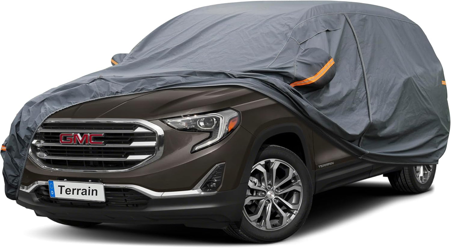 Premium Car Cover Custom Fit GMC Terrain (2010-2025), 16 Layers Heavy Duty Car Cover Waterproof All Weather with Zipper Door for Sun Rain Snow Dust Uv Protection