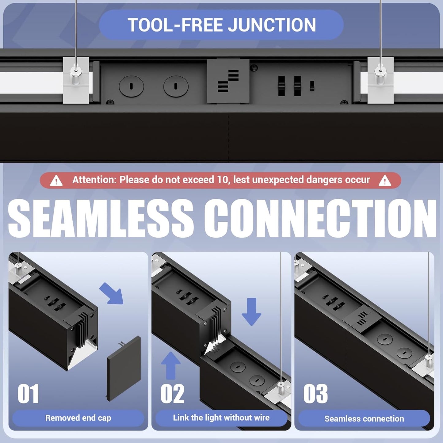 4FT LED Linear Lights 50/45/40/35/30W Up and Down Light, 3000/4000/5000K 4 Feet Commercial Shop Lighting for Office Garage Basement Shop Dining Room bar, Dimmable 4’ Architectural Fixture-4Pack