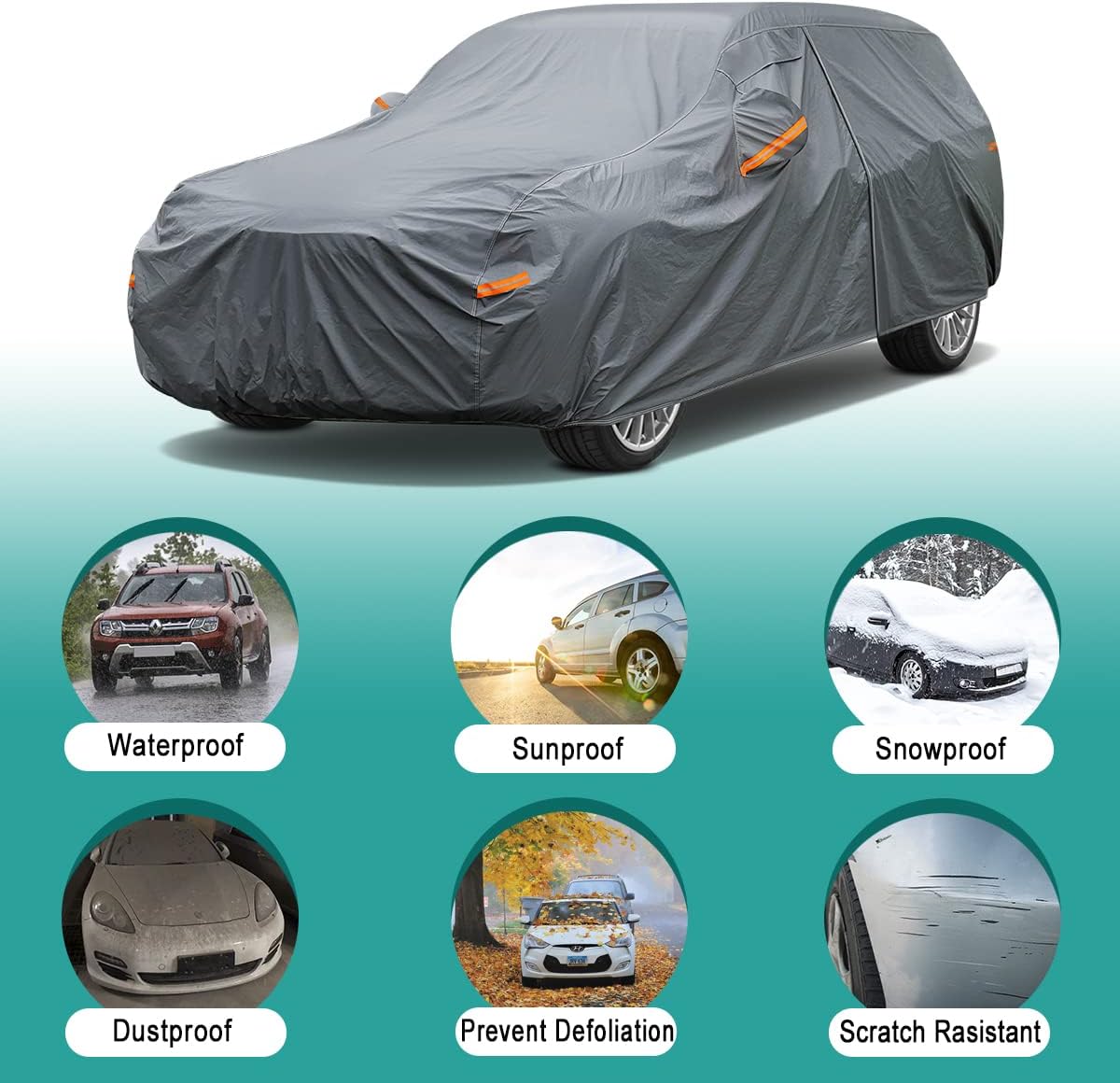 Premium Car Cover Custom Fit Audi Q5 (2008-2025), 16 Layers Heavy Duty Car Cover Waterproof All Weather with Zipper Door for Sun Rain Snow Dust Uv Protection