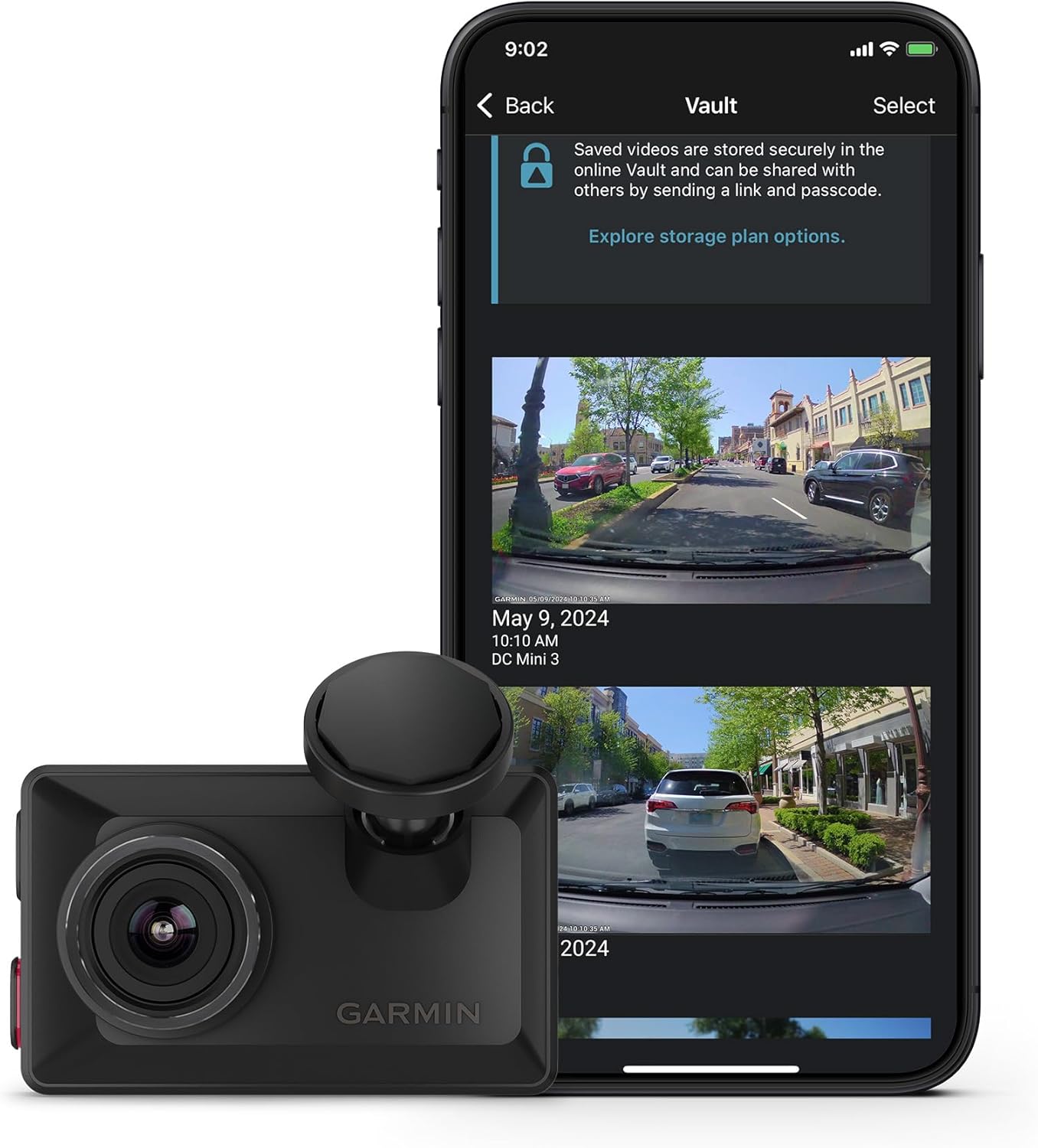 Garmin Dash Cam™ X310, Compact 4k Ultra HD Touchscreen Dash Cam with a 140-degree Field of View, Built in Clarity™ Polarizer, Voice Controlled, GPS, 2.4” Display, Automatic Recording