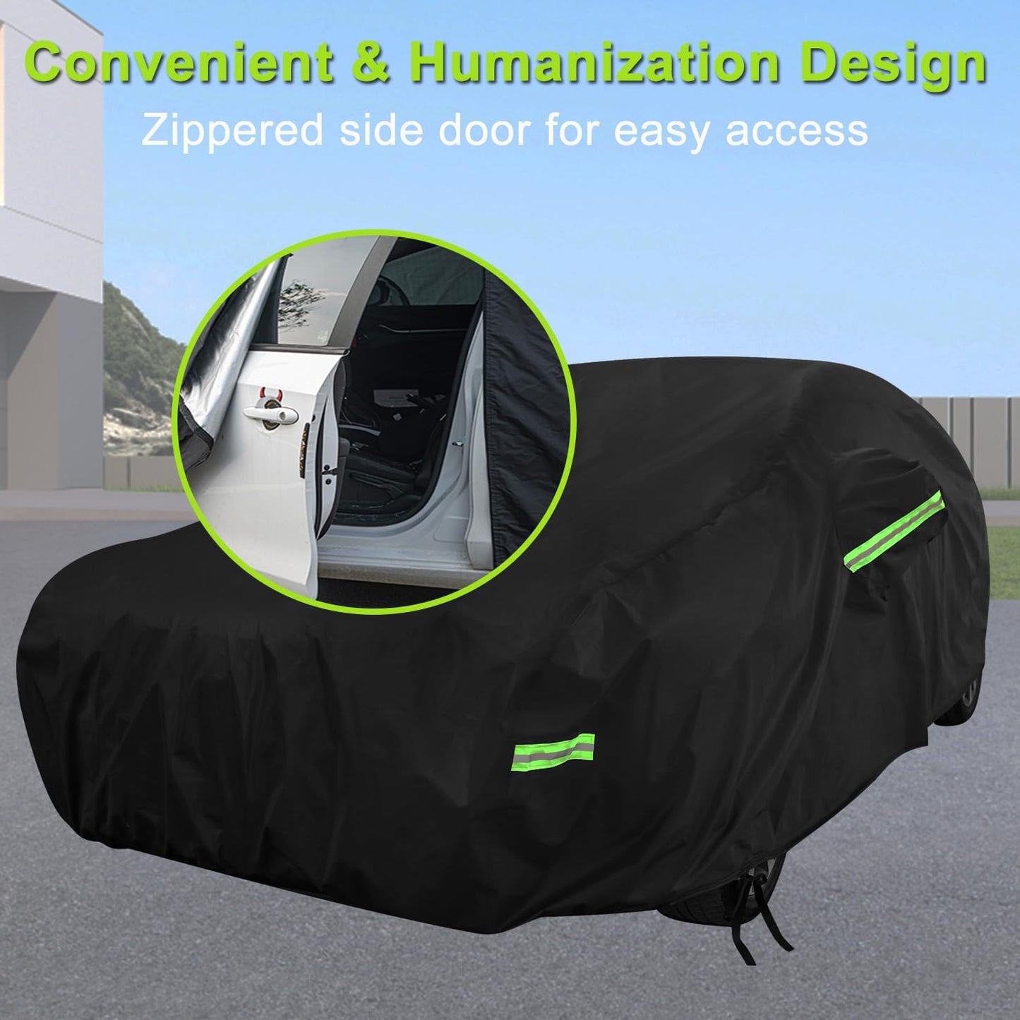 Car Cover Custom Fit for Honda Accord, Waterproof All Weather Full Exterior Cover Rain Snow UV Protection Cover with Door Zipper