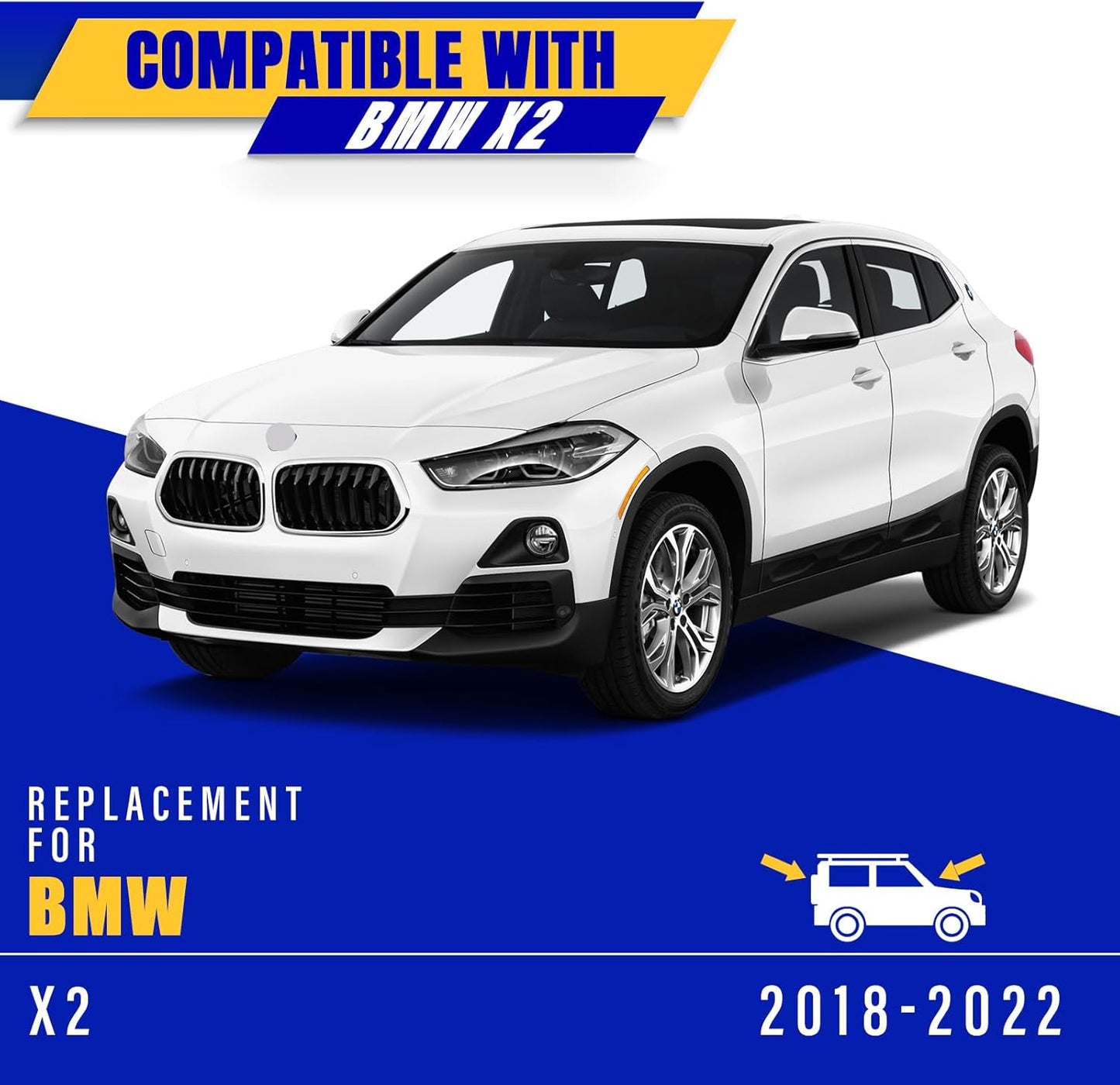 3 wipers Replacement for 2018-2022 BMW X2, Windshield Wiper Blades Original Equipment Replacement - 24"/20"/13" (Set of 3)