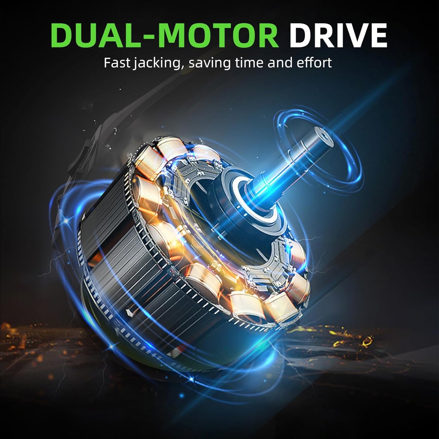 Electric Car Jack Set 5 in 1 Floor Jack Hydraulic Jack Kit 5 Ton Truck Tire Jack Lift with Integrated Tire Pump and Impact Wrench for SUV Truck Sedan Vehicle Roadside Emergency Tire Change