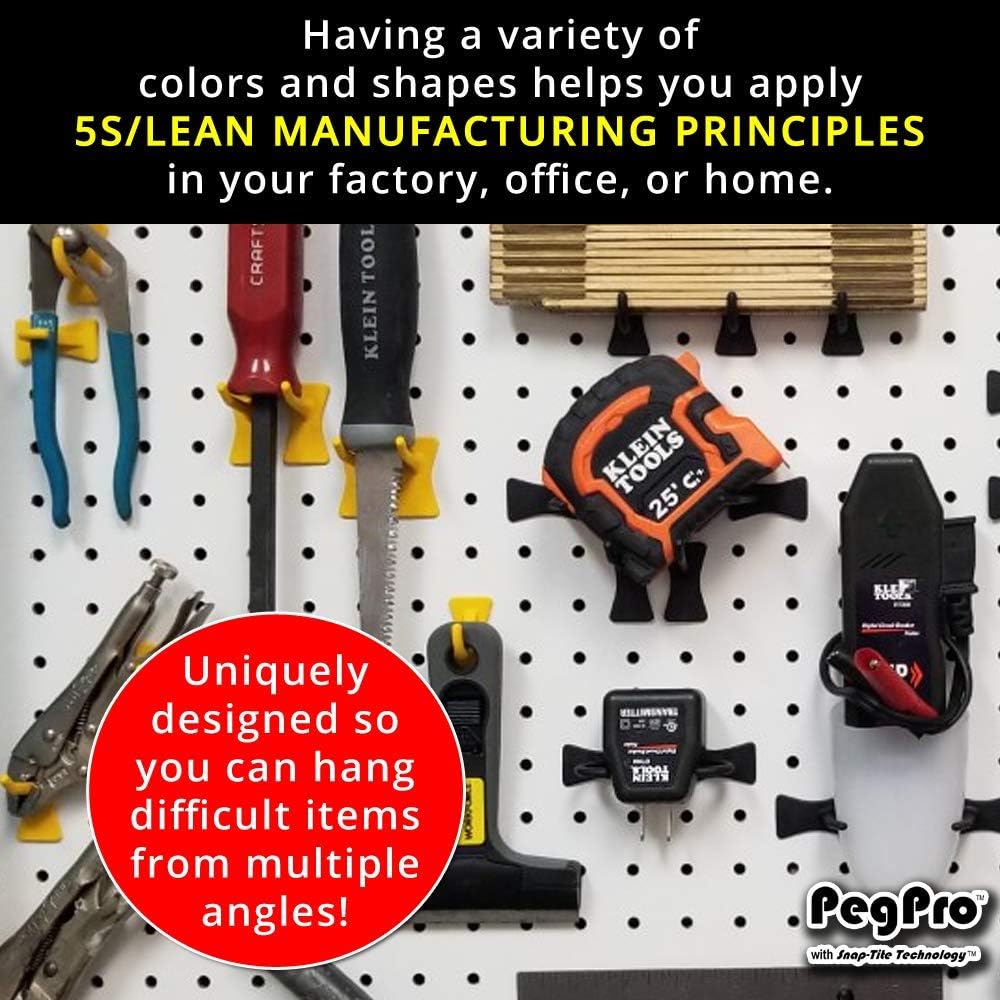 PegPro® 2" Hooks Kit for Standard “Wood Fiber” pegboard – Durable Plastic Pegboard Hooks - for Garage, Kitchen, Craft Room, and More (2" Hook - 24 Pack, Purple)