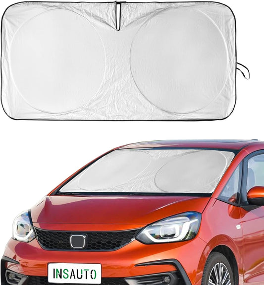 for Honda Fit 2024 Windshield Sun Shade Foldable Sunshade-for Honda Fit 2007-2022 2023 Windshield Cover 210T Reflective Front Window Protector Blocks UV Rays Sun Visor Car Accessories XXL(63" x39.4")